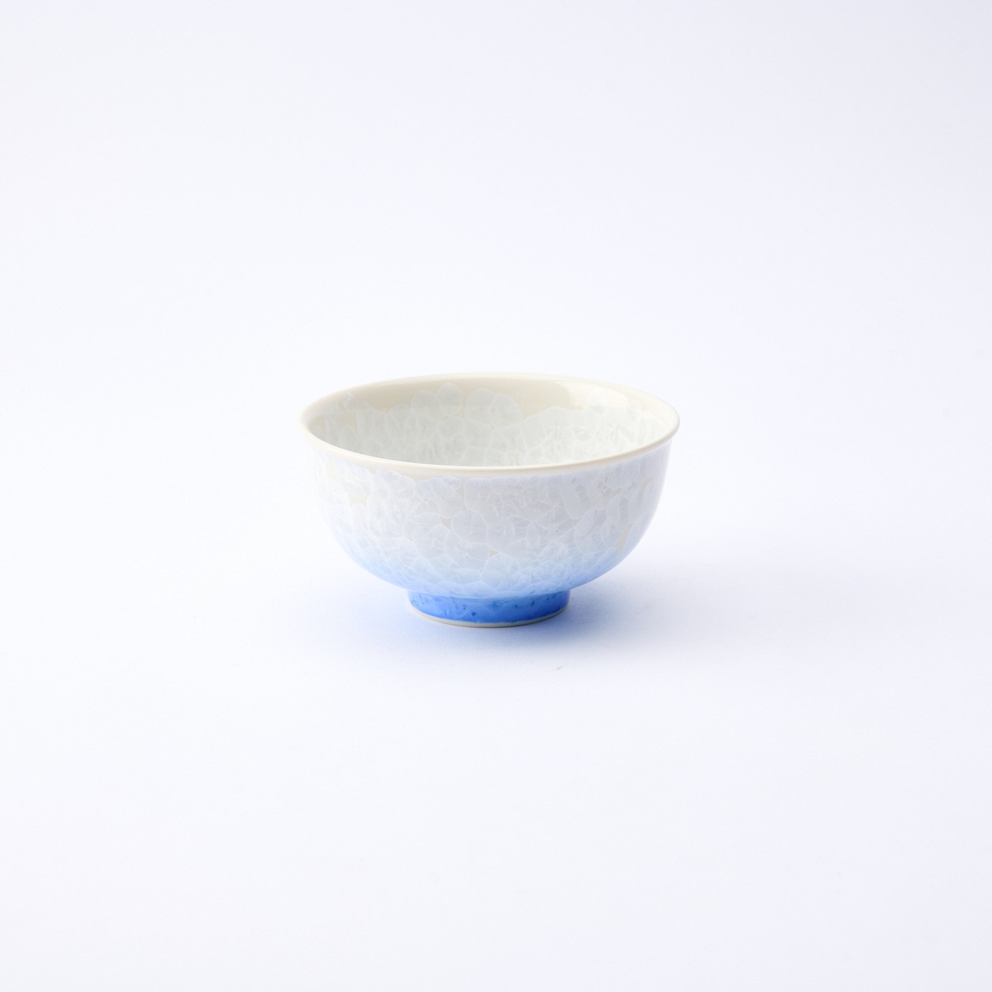 Blue Floral Crystalline Rice Bowl