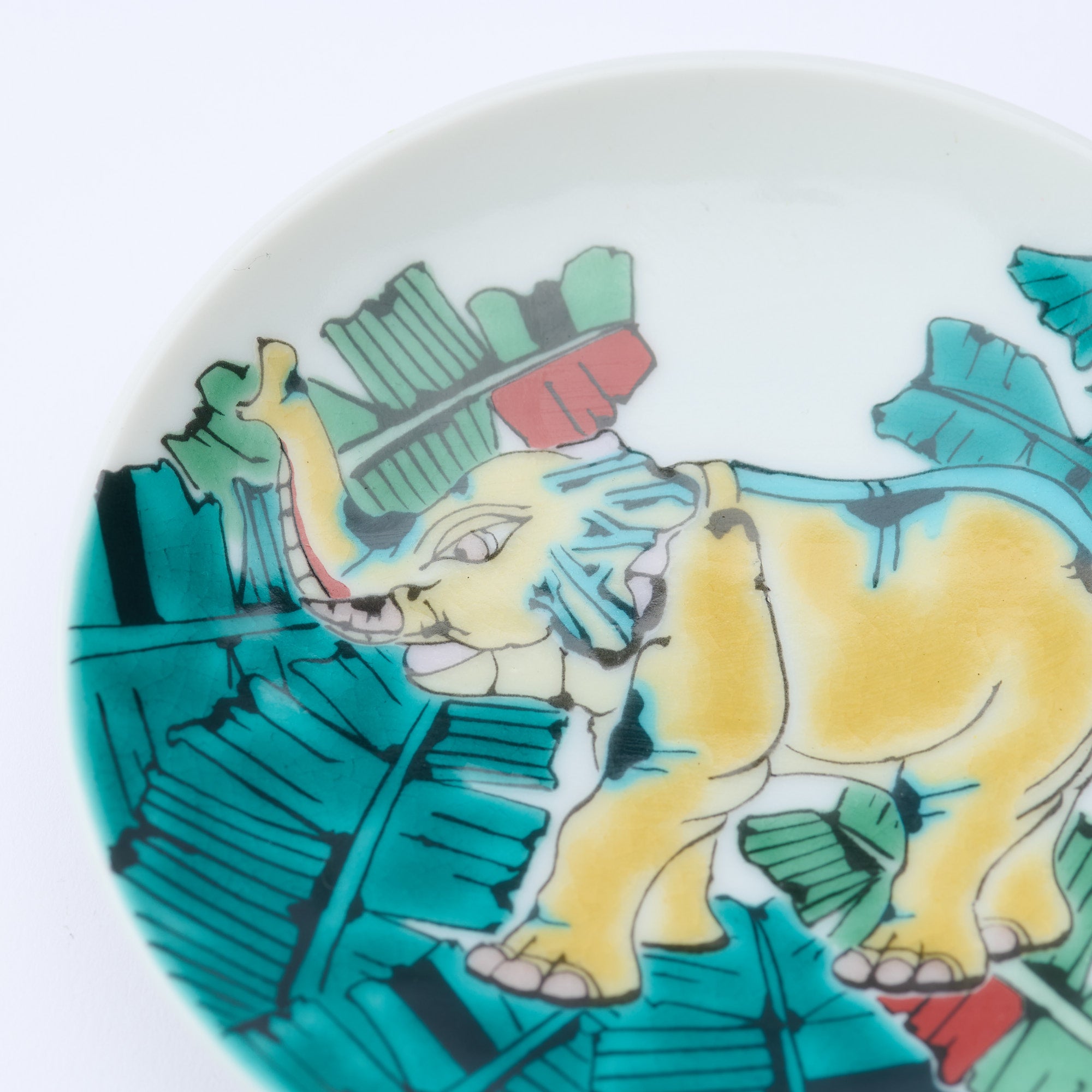 Kutani Art Auspicious Motifs Sauce Plate Set
