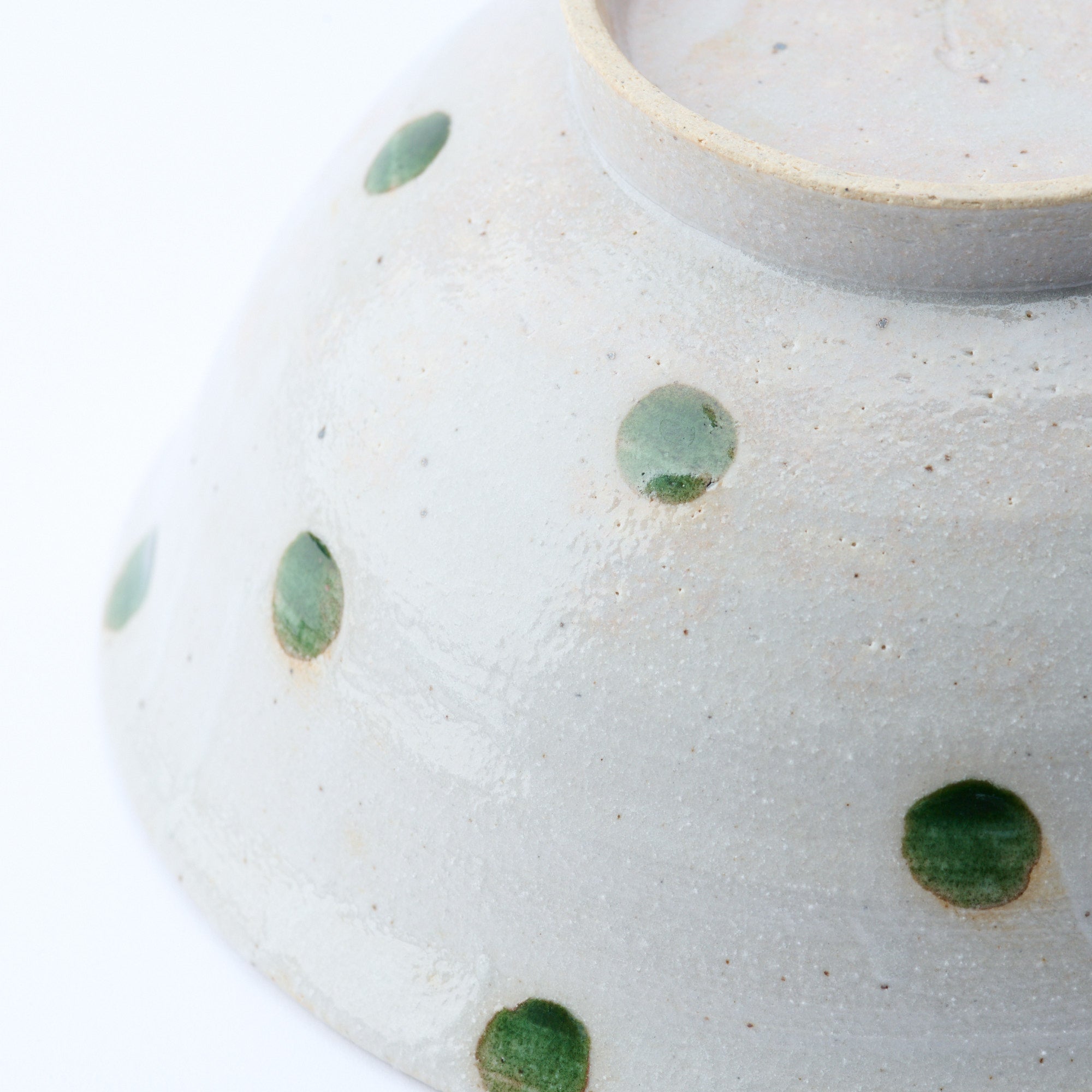 Green Polka Dots Pattern Ramen Bowl 7.7 in