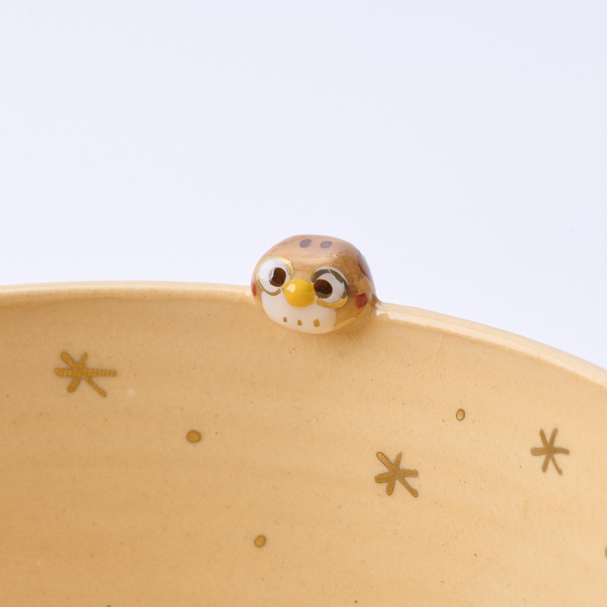 Forest and Peeking Owl Matcha Bowl