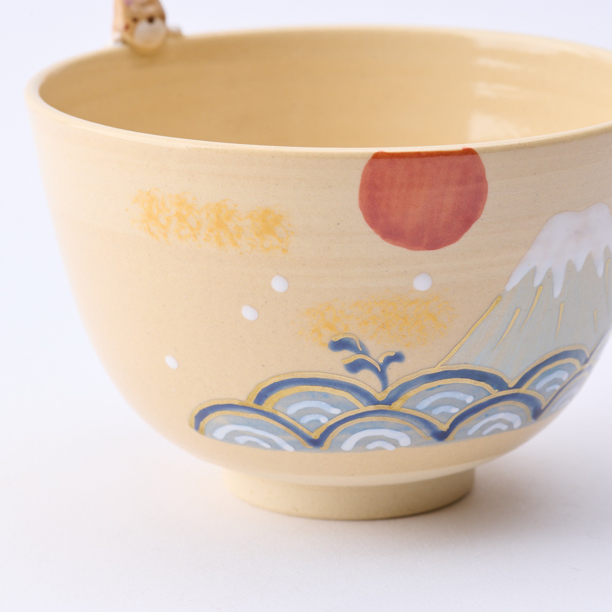 Mt. Fuji and Peeking Shiba Inu Matcha Bowl