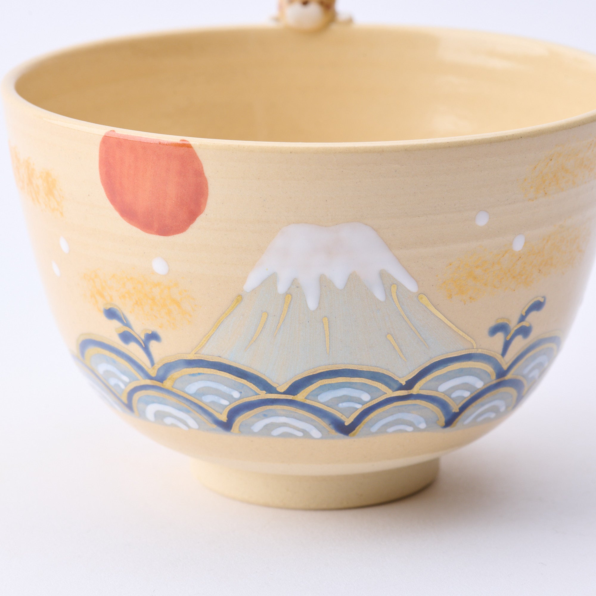 Mt. Fuji and Peeking Shiba Inu Matcha Bowl