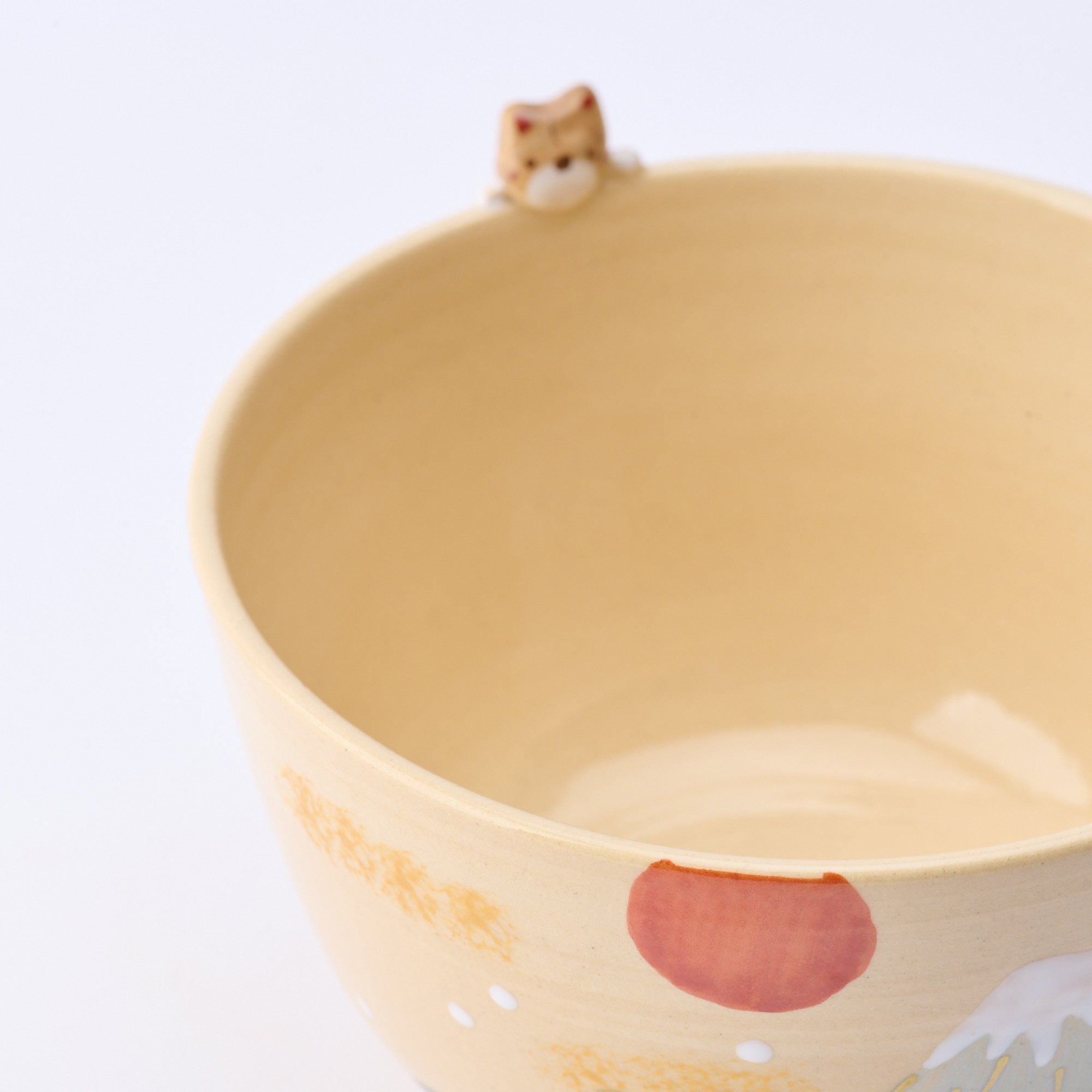 Mt. Fuji and Peeking Shiba Inu Matcha Bowl