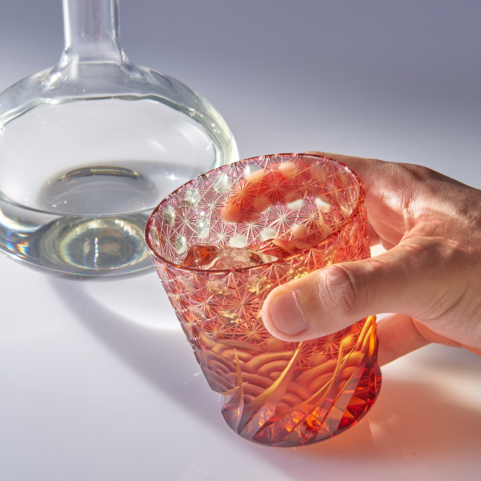 Red Amber Waves Whiskey Glass
