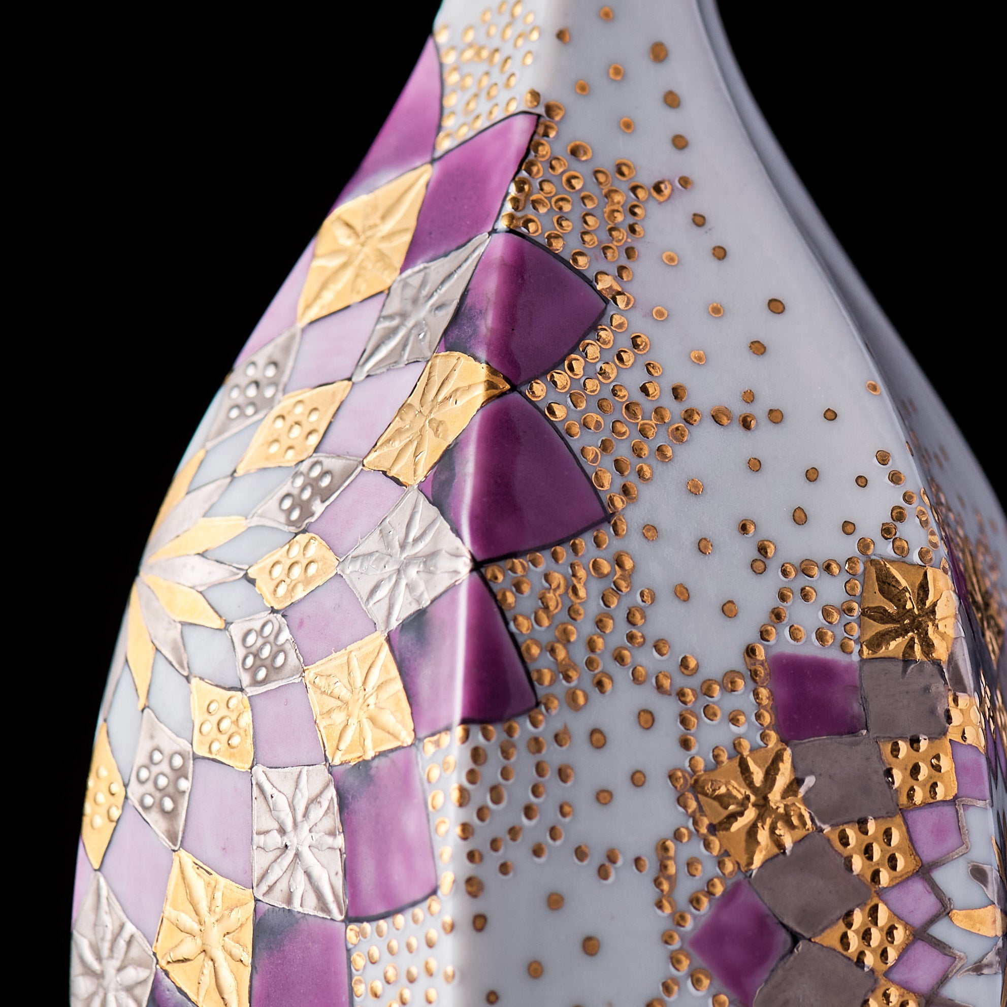 Purple Kaleidoscope Bloom Japanese Single Flower Vase