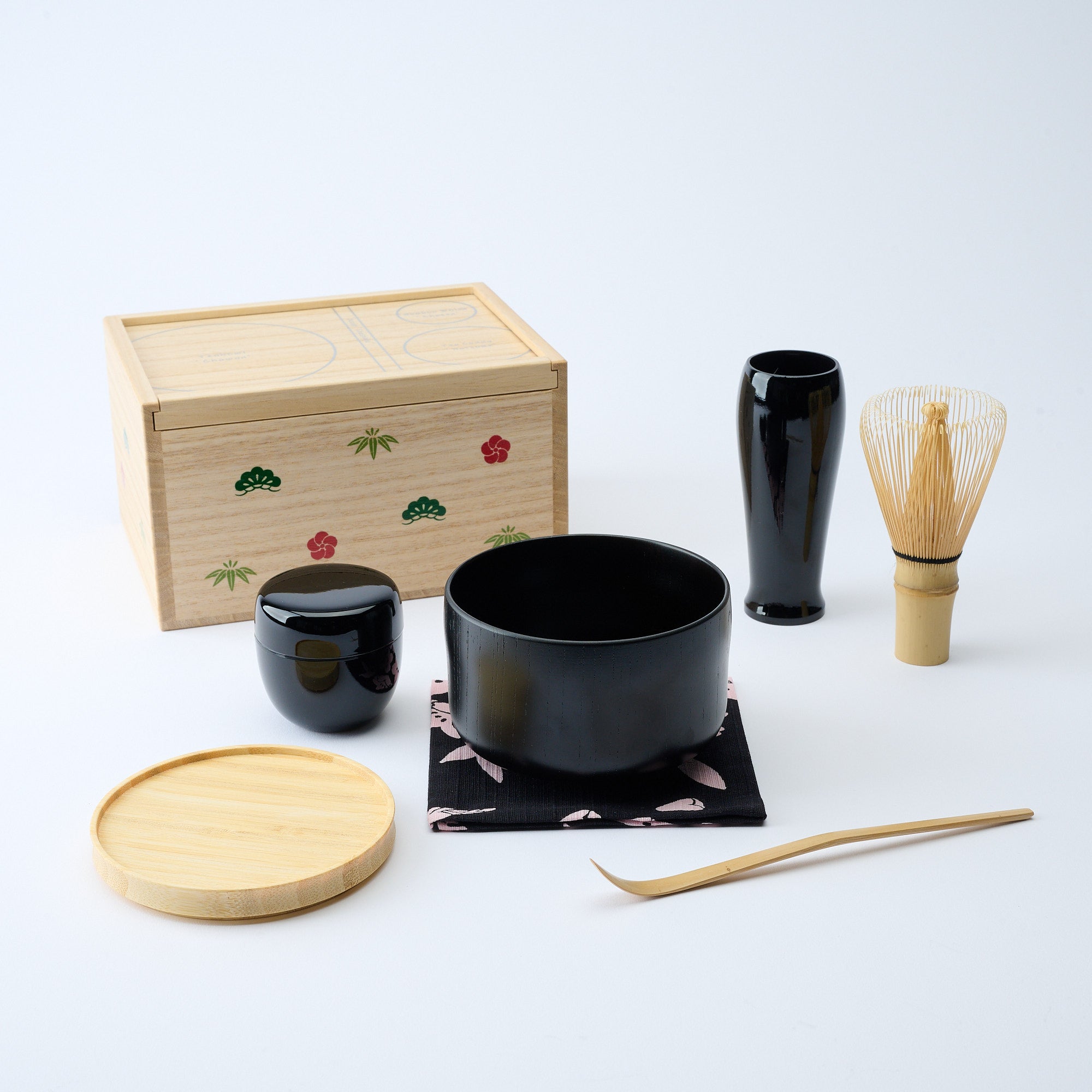 Yu-Chabako Wood Grain Matcha Tea Set