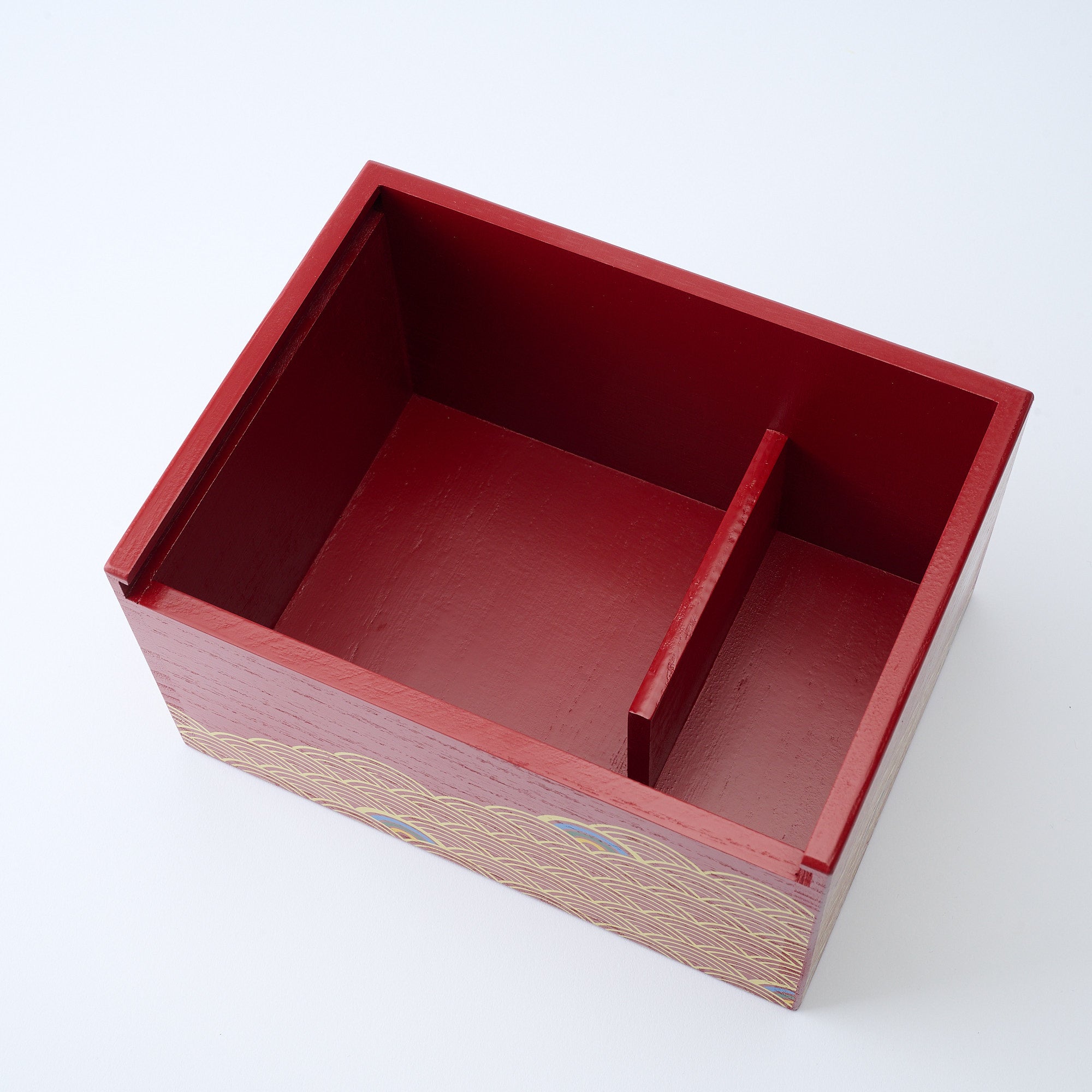 Yu-Chabako Red & Wave Pattern Matcha Tea Set