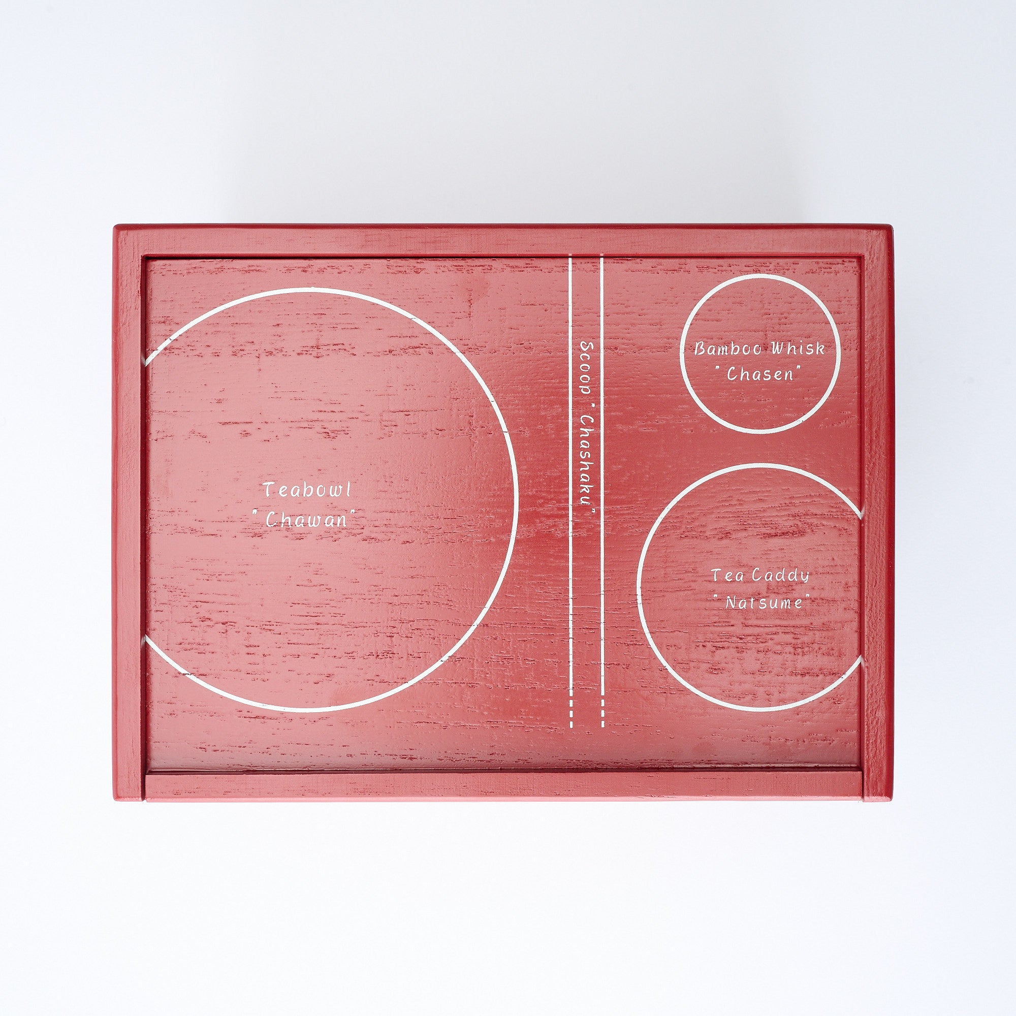 Yu-Chabako Red & Wave Pattern Matcha Tea Set
