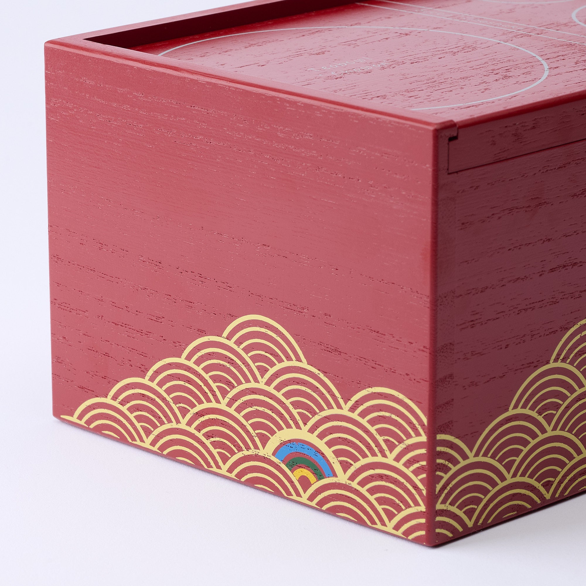 Yu-Chabako Red & Wave Pattern Matcha Tea Set