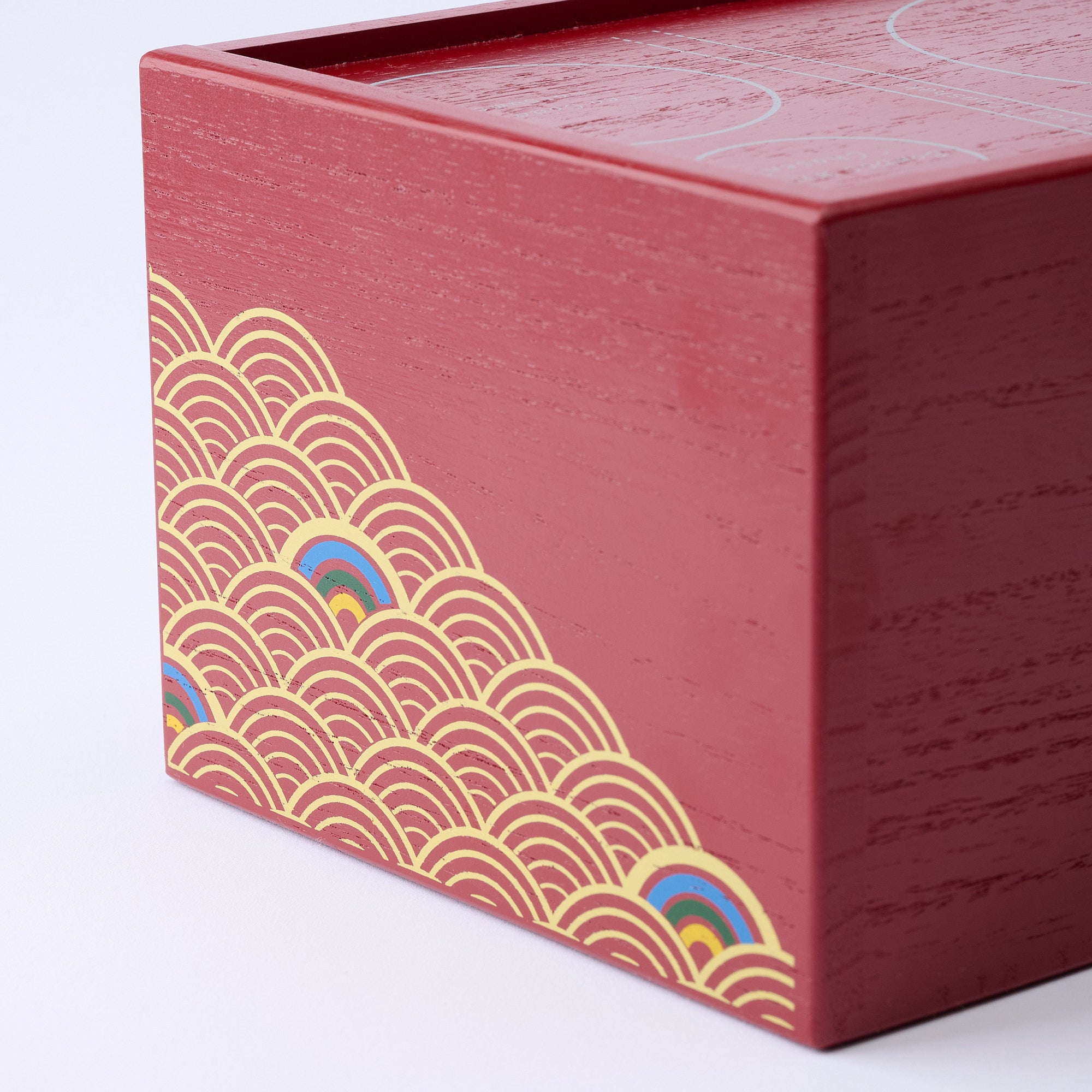 Yu-Chabako Red & Wave Pattern Matcha Tea Set