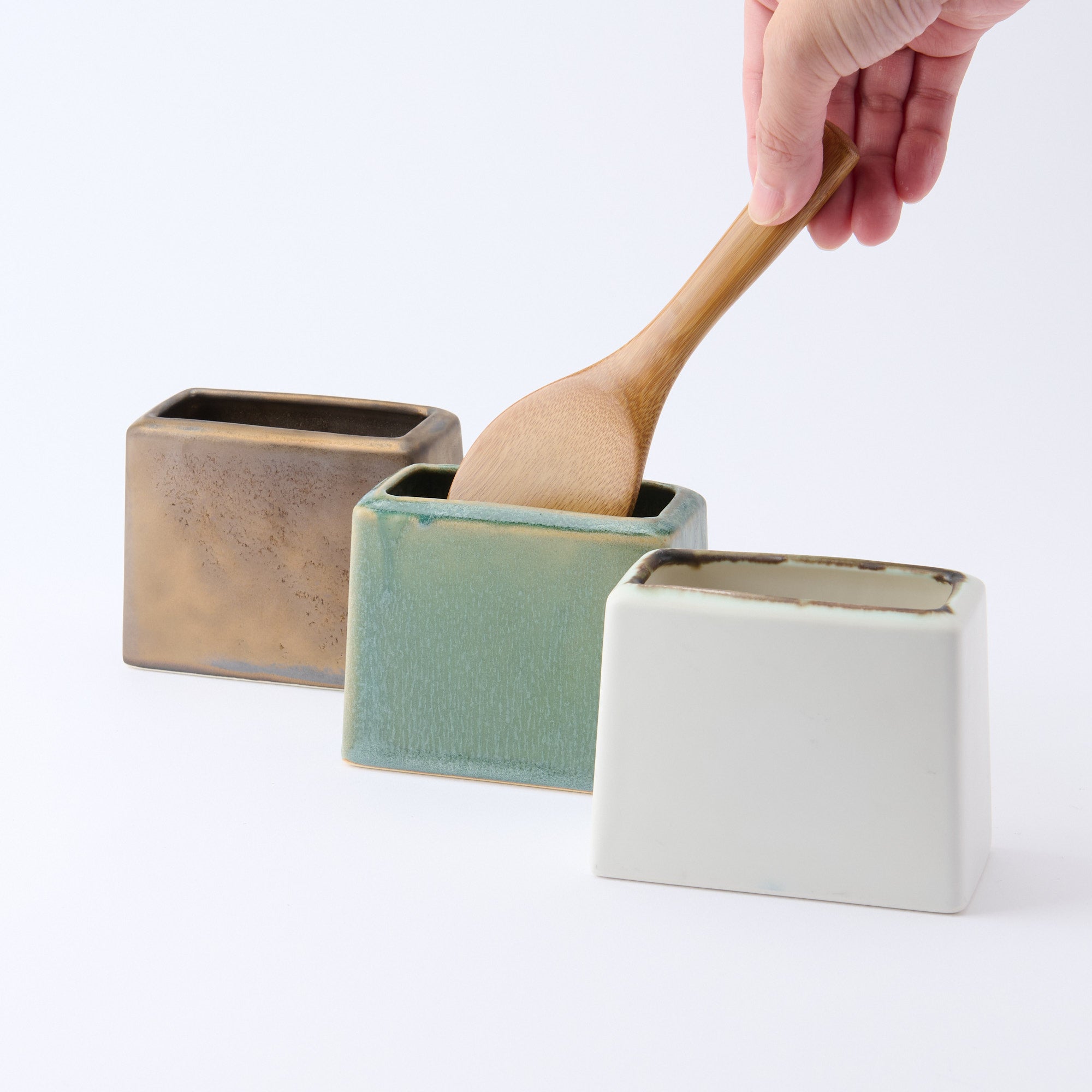 Earthy Glaze Rectangular Utensil Holder