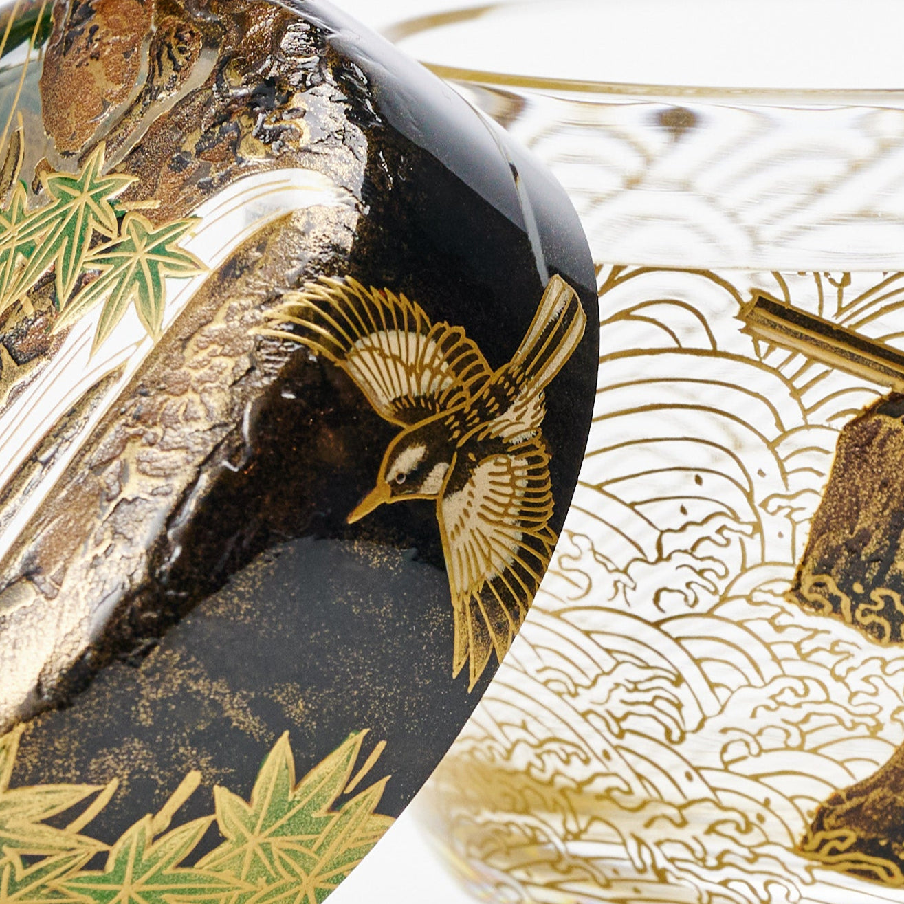 Wagtails at the Waterfall Natsume Matcha Container