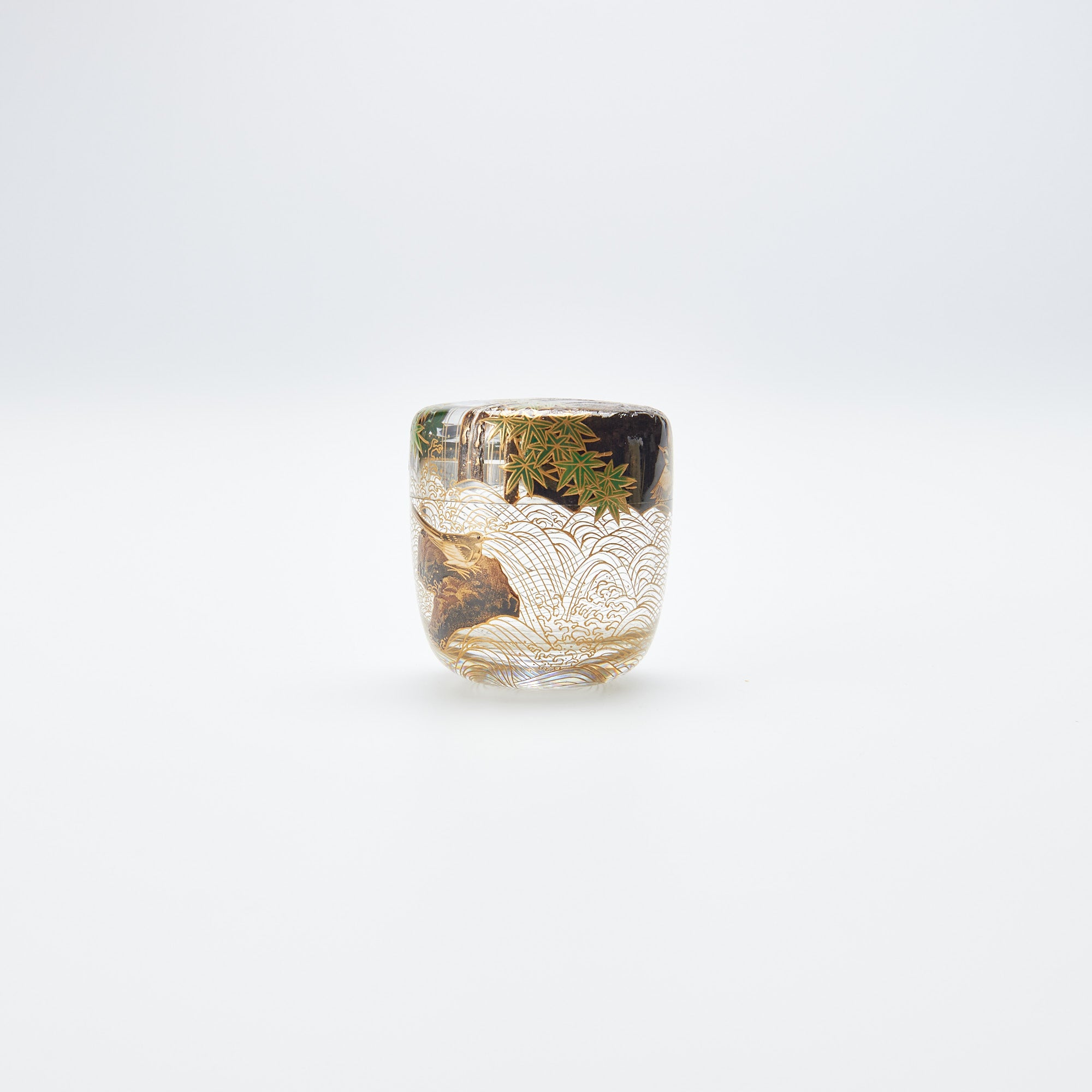 Wagtails at the Waterfall Natsume Matcha Container