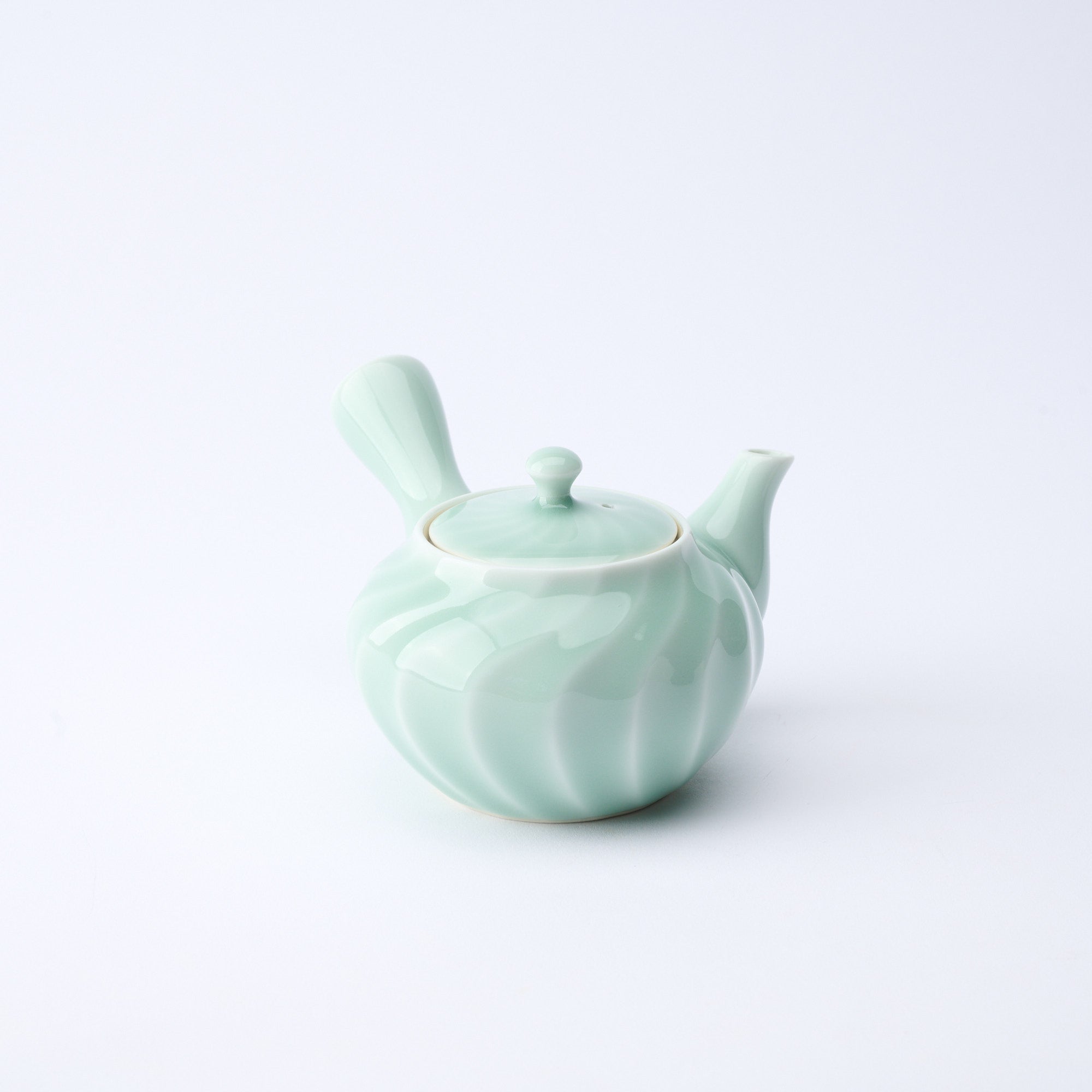 Twist Pattern Celadon Japanese Teapot