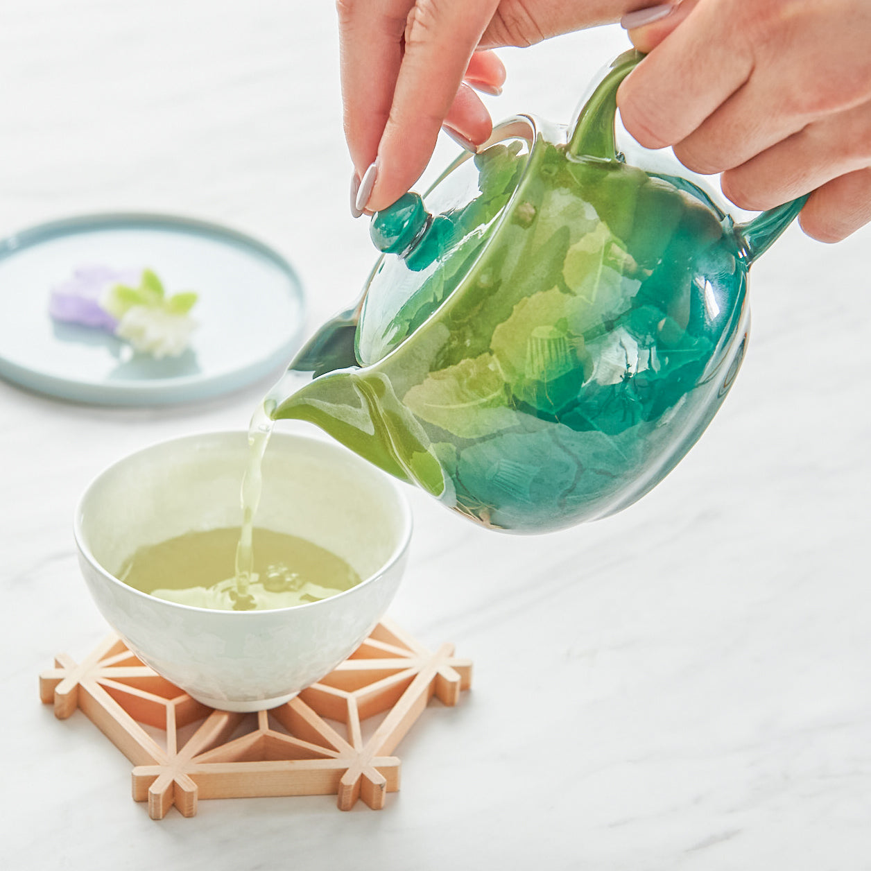 Ginsai Camellia Japanese Teapot