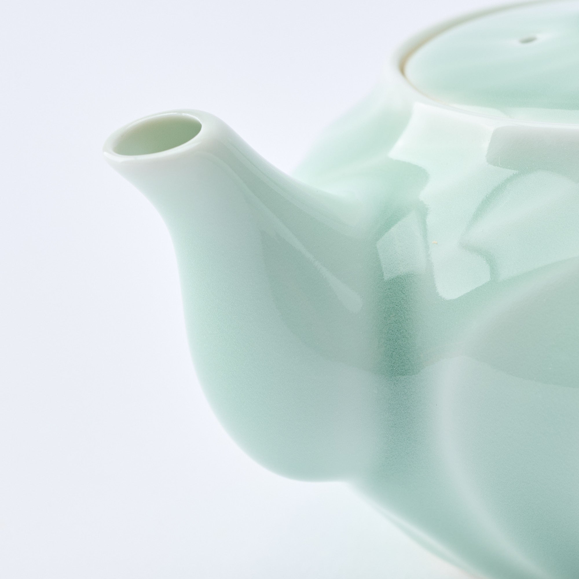 Twist Pattern Celadon Japanese Teapot
