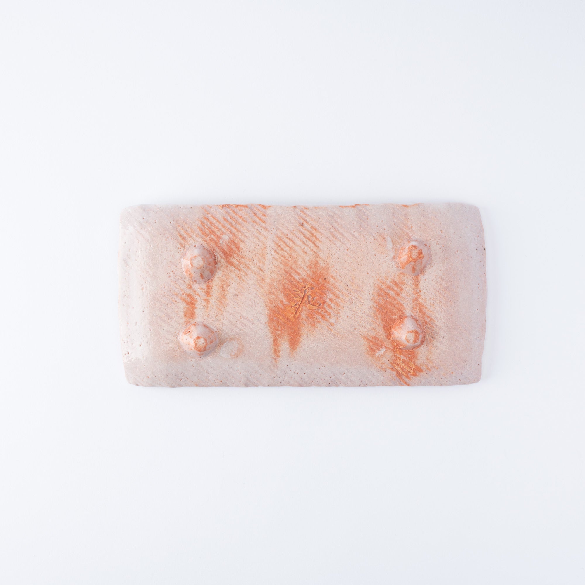 Shino Blush Footed Rectangle Dinner Plate