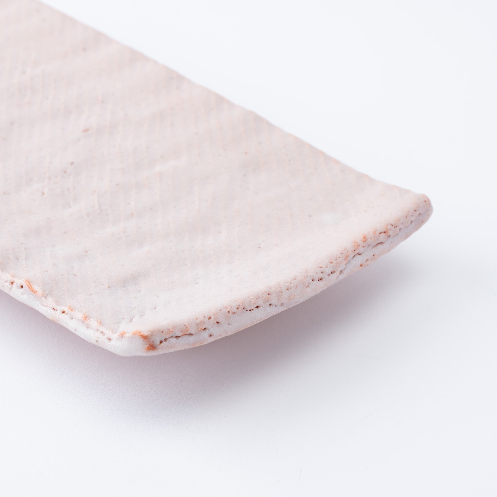 Shino Blush Footed Rectangle Dinner Plate