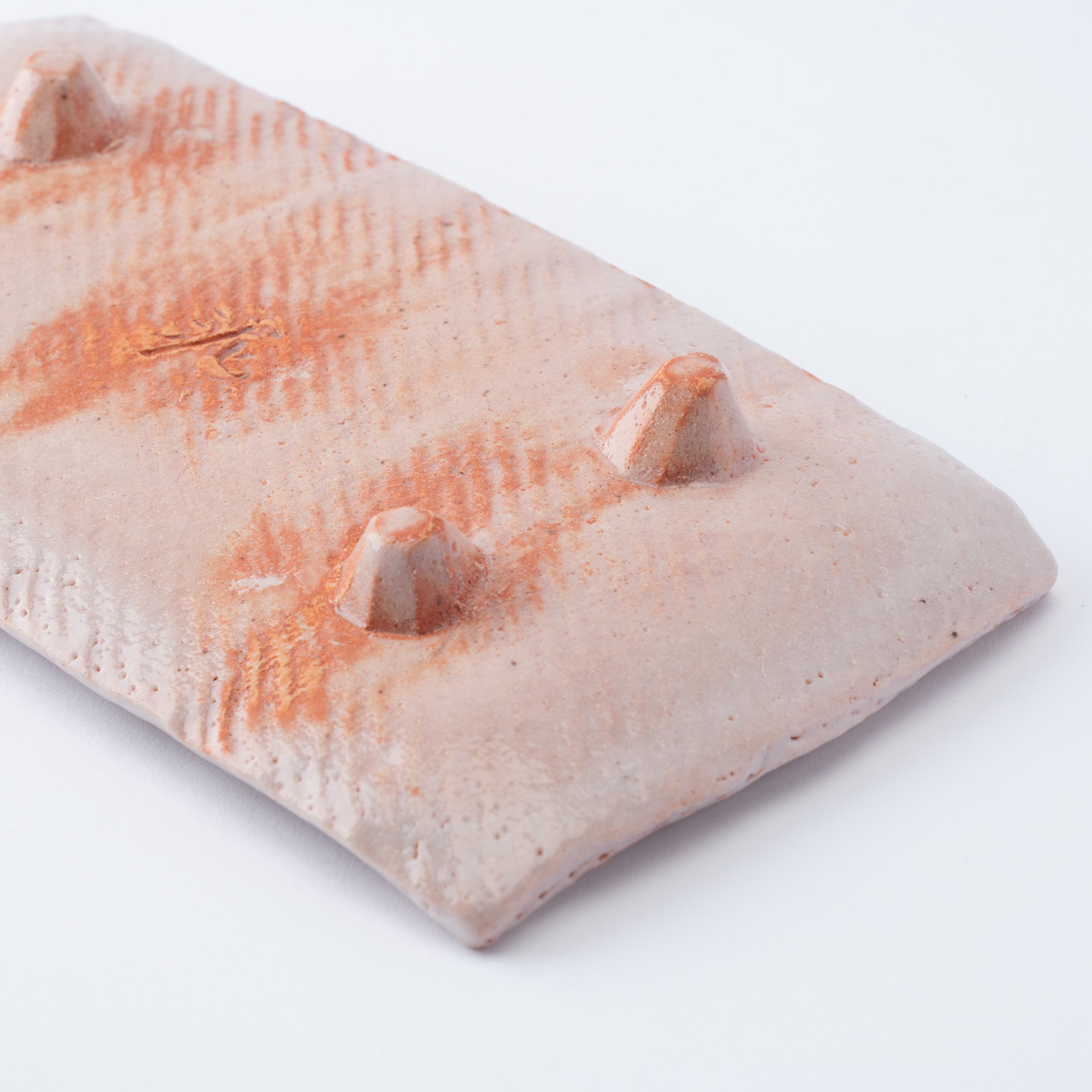 Shino Blush Footed Rectangle Dinner Plate