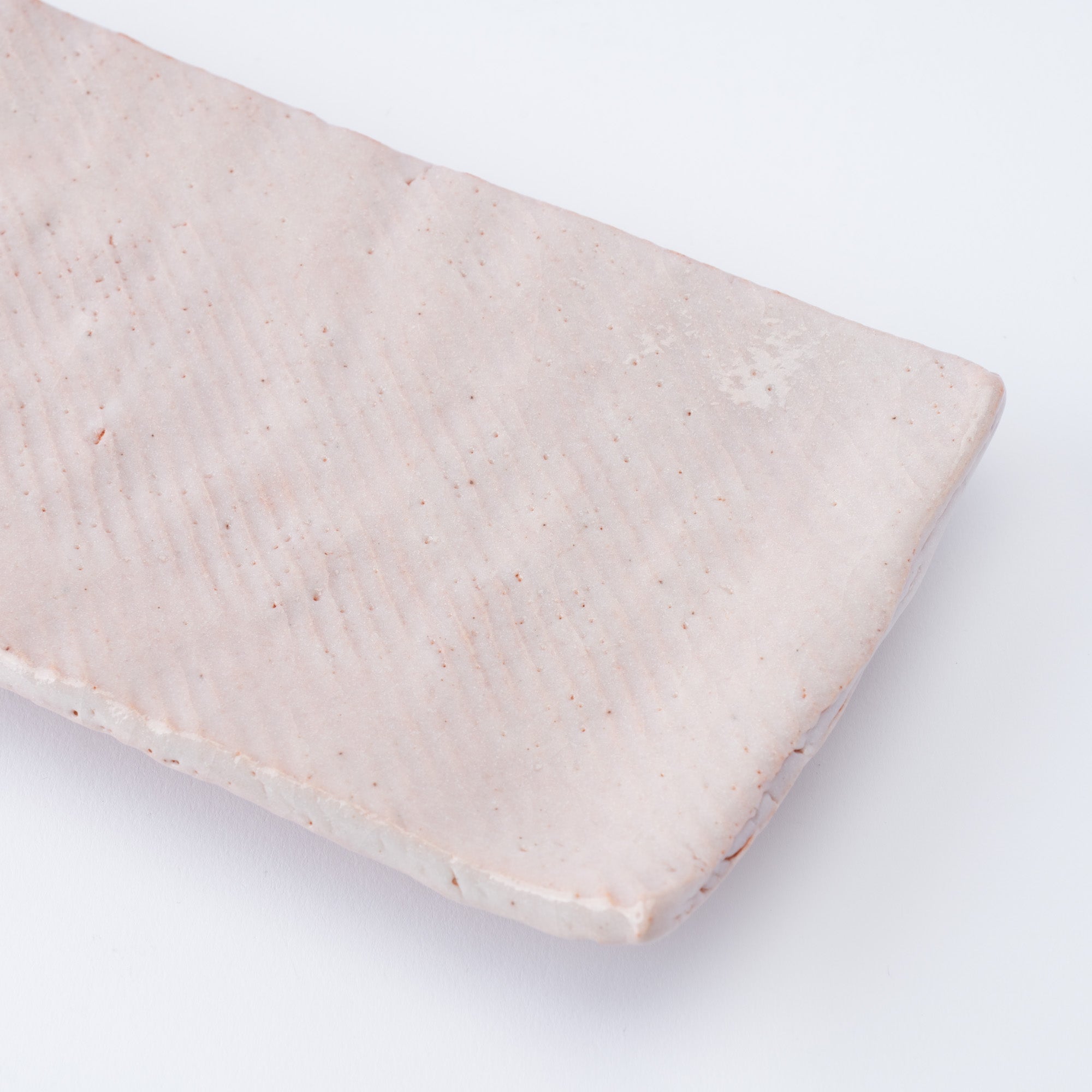 Shino Blush Footed Rectangle Dinner Plate