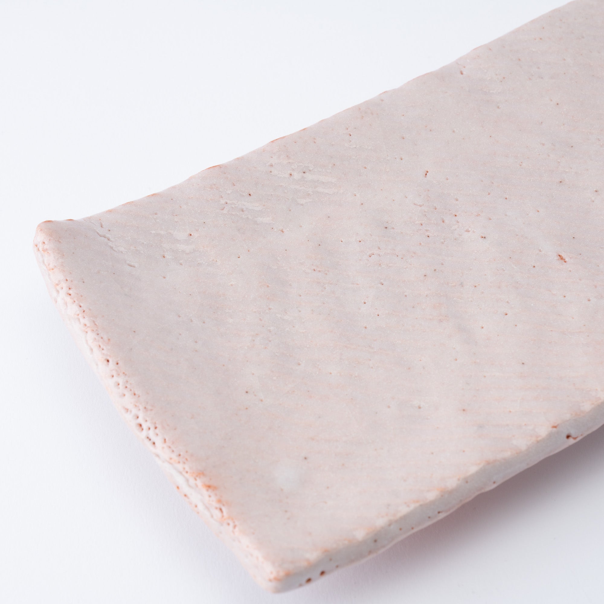 Shino Blush Footed Rectangle Dinner Plate