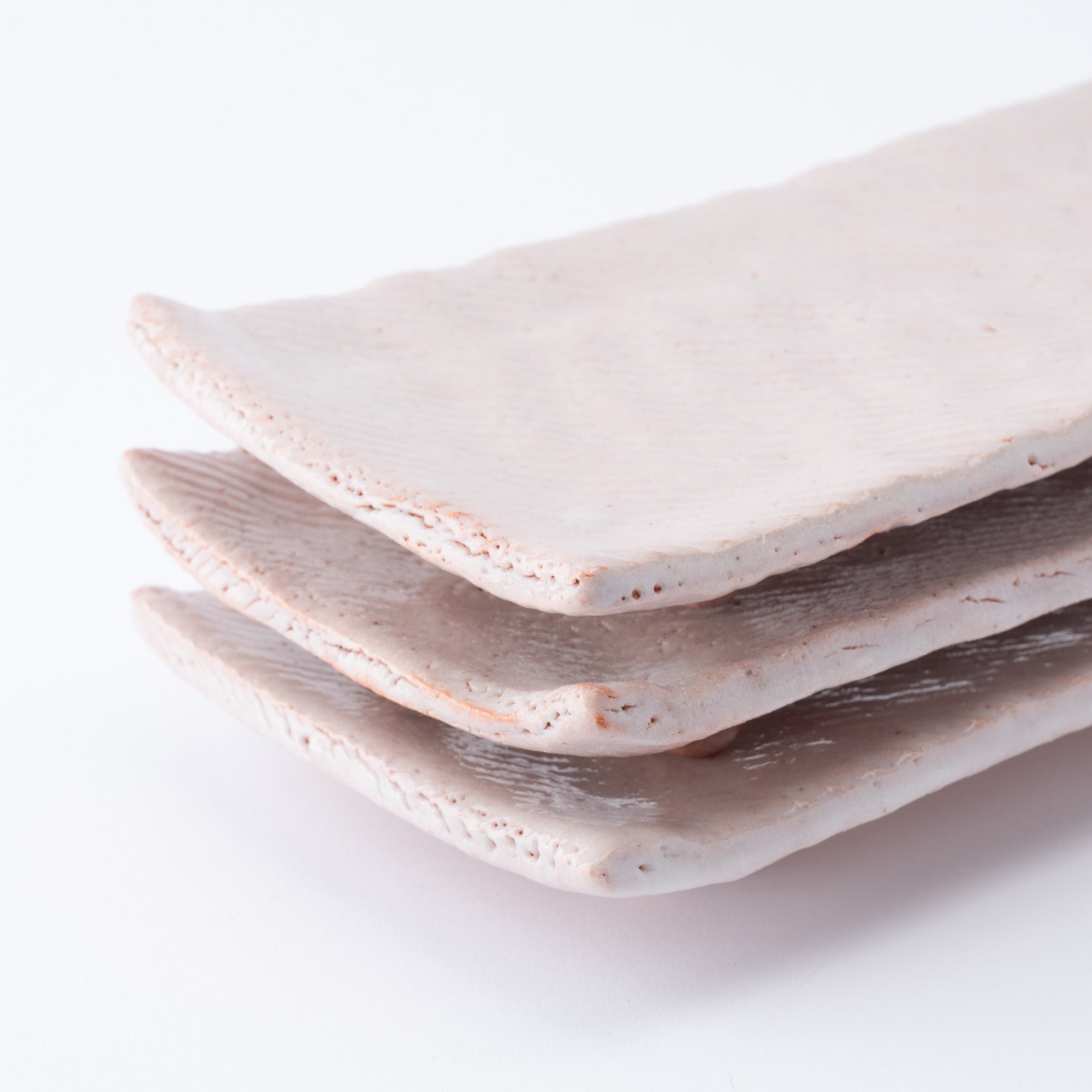 Shino Blush Footed Rectangle Dinner Plate