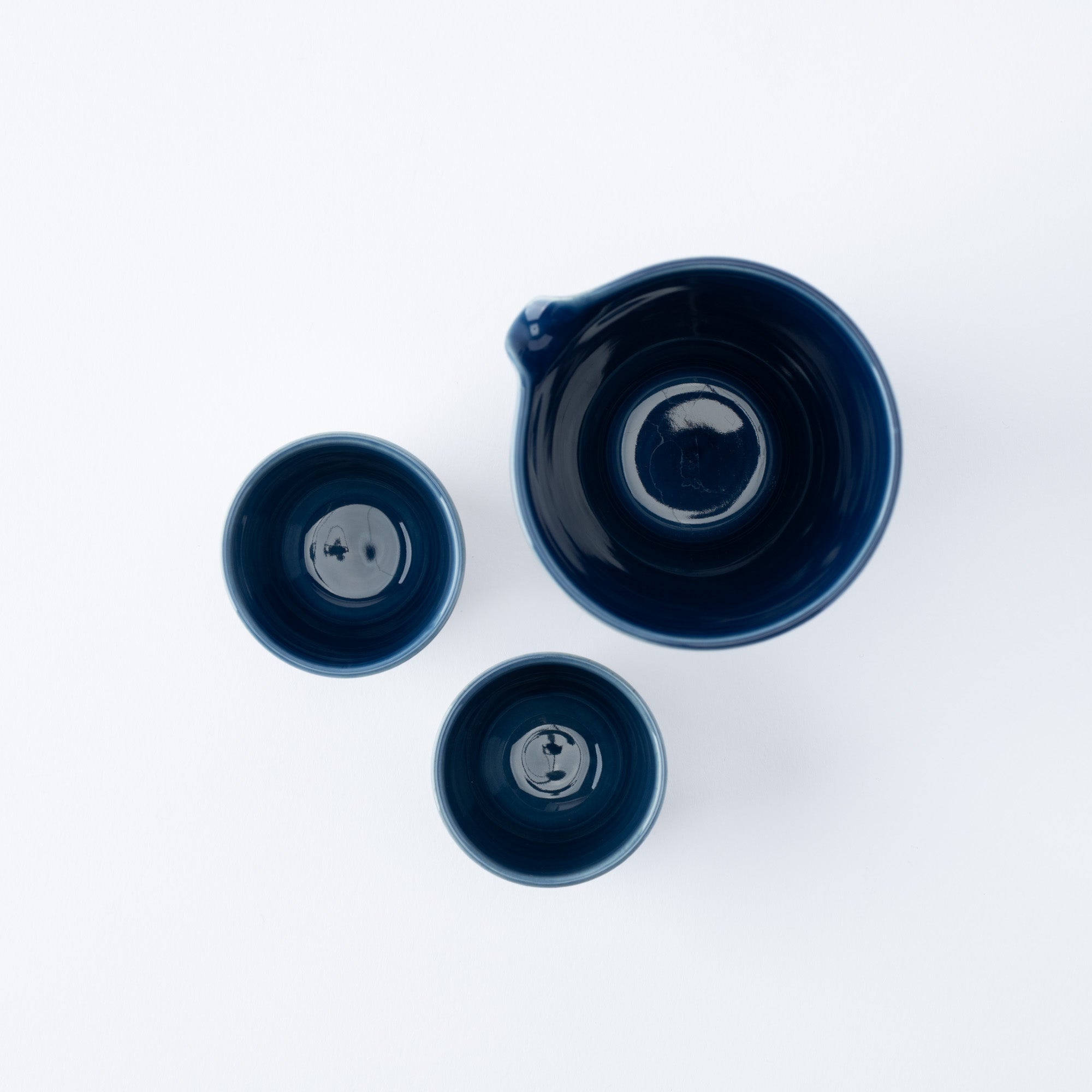 Ginsai Lapis Blue Seigaiha Wave Sake Set