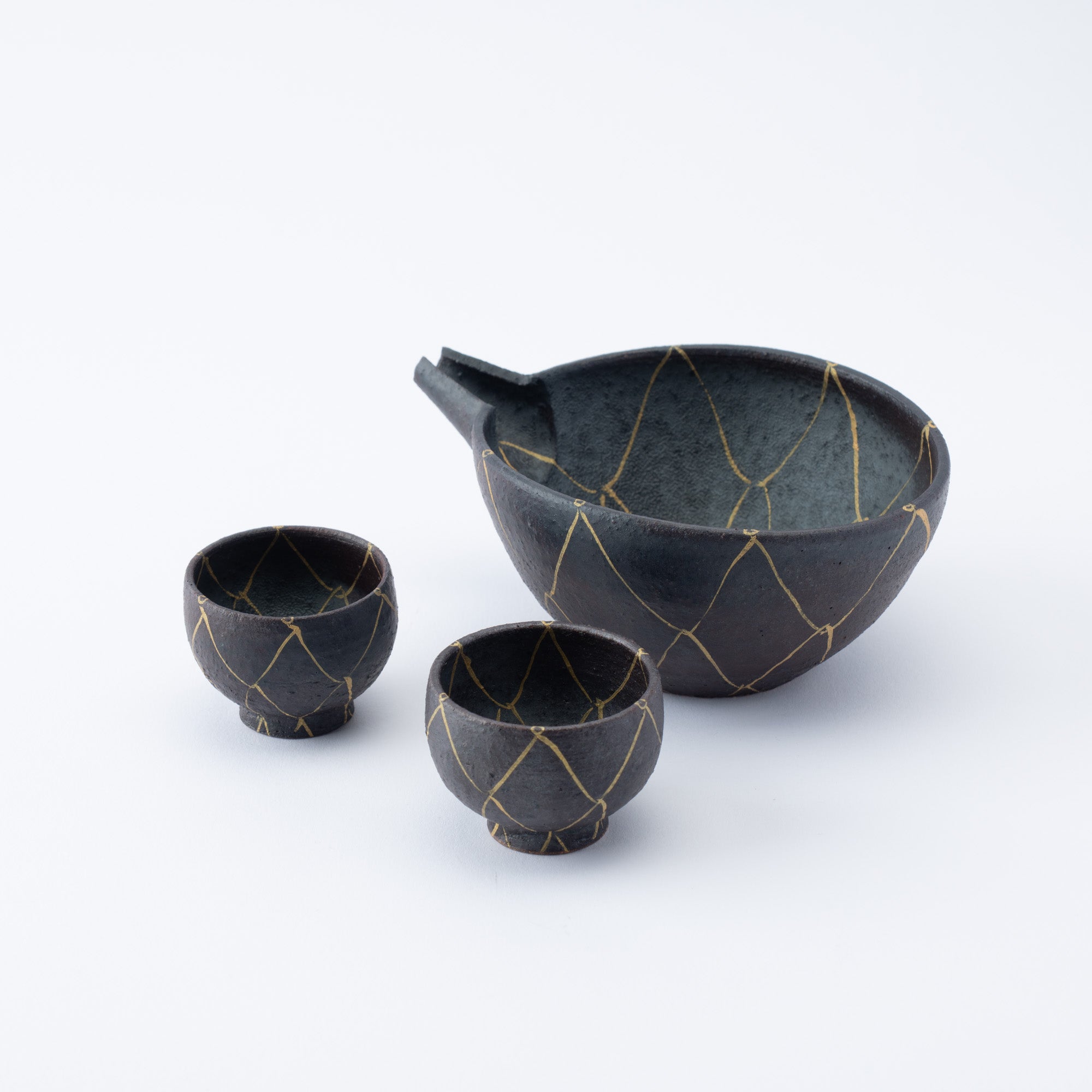 Jarra de sake Kinsai Mesh Design Katakuchi