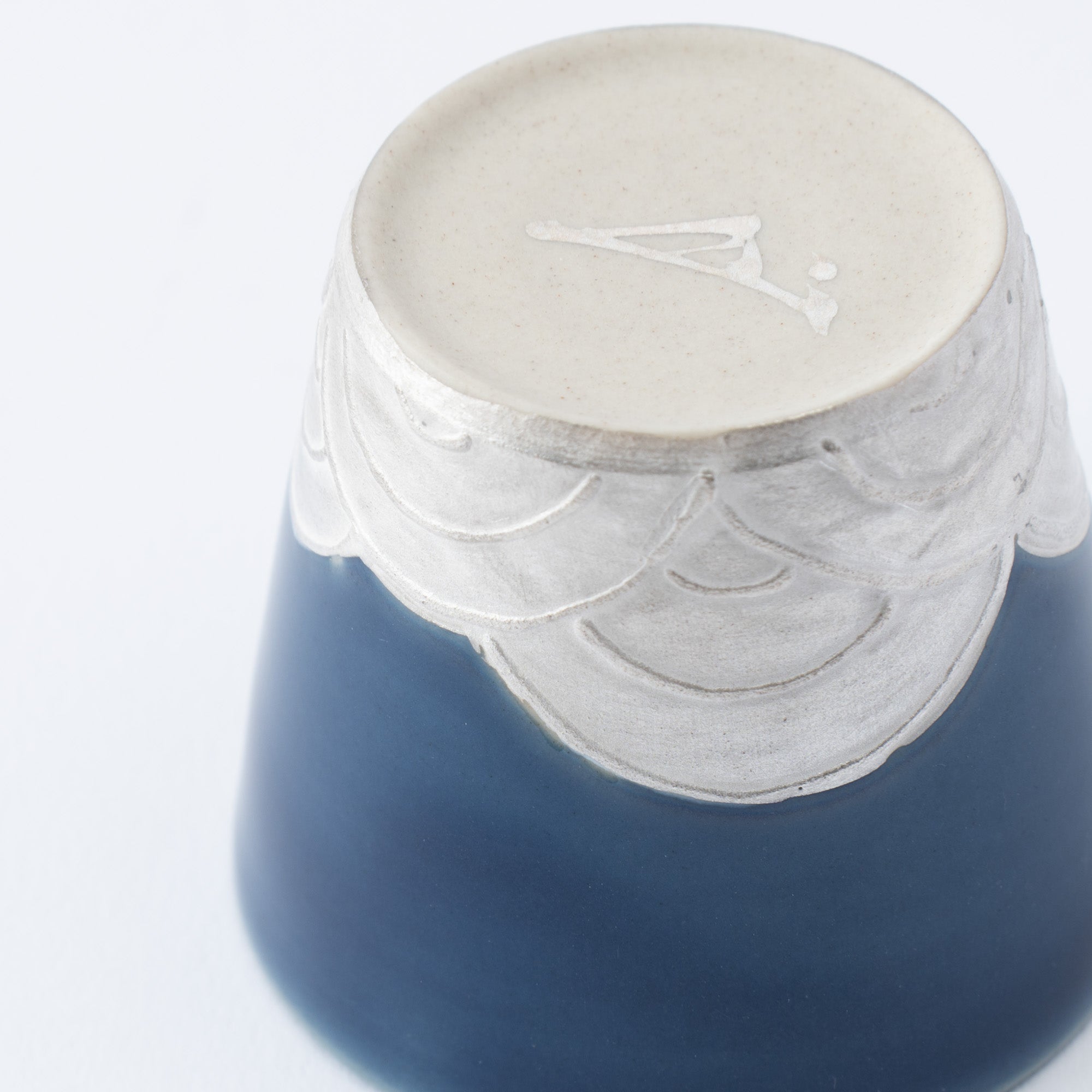 Ginsai Lapis Blue Seigaiha Wave Sake Set