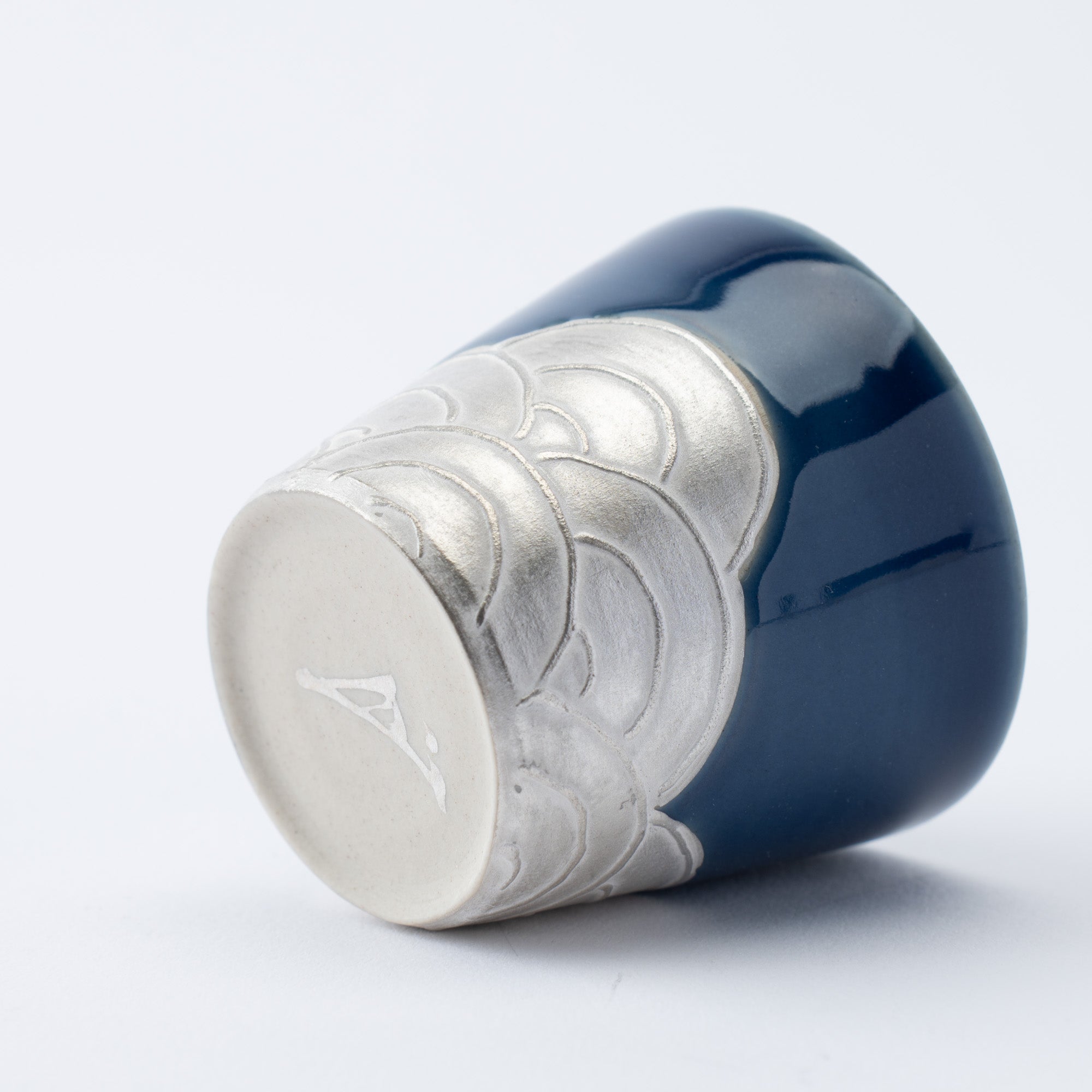 Ginsai Lapis Blue Seigaiha Wave Sake Set