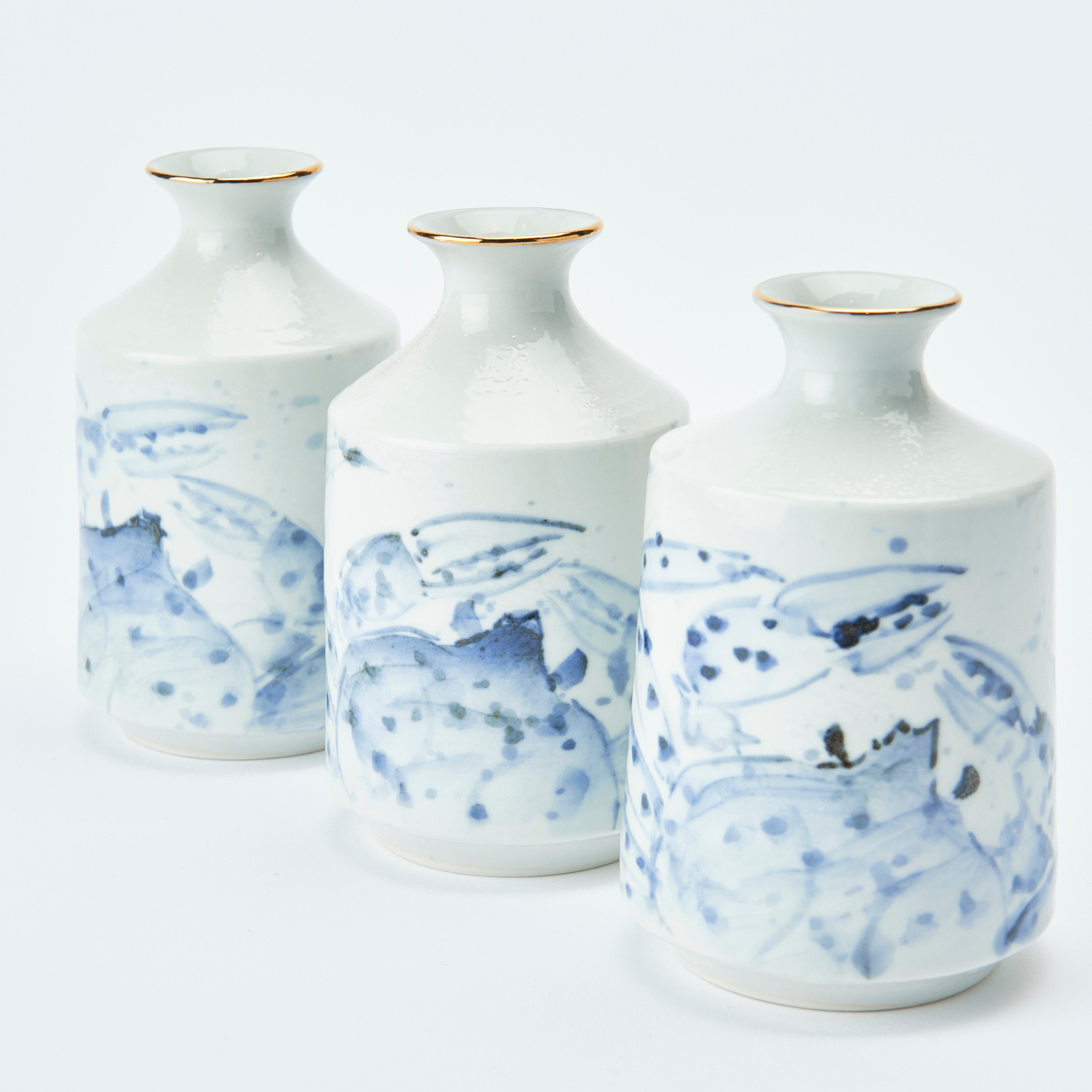 Sea Creatures in Blue Sake Set