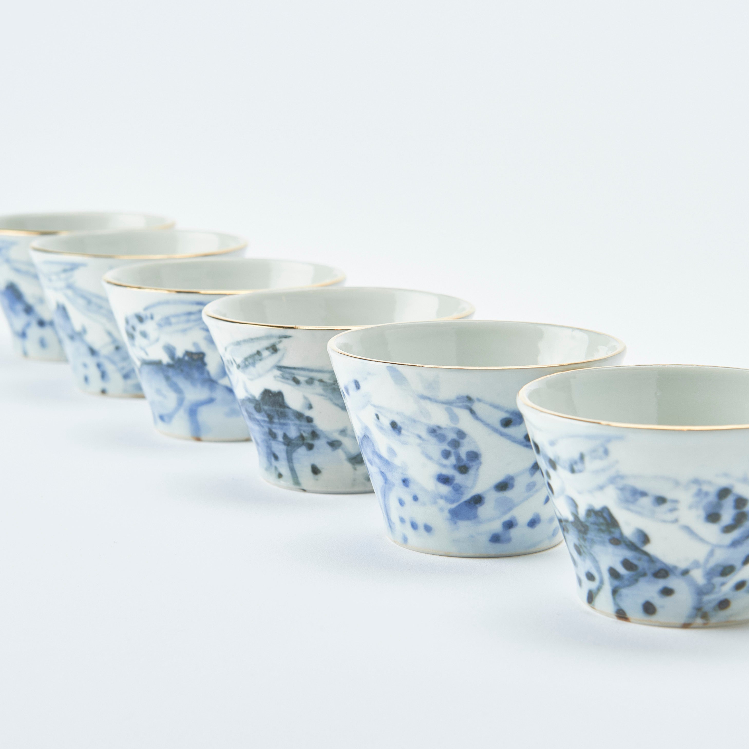 Sea Creatures in Blue Sake Set