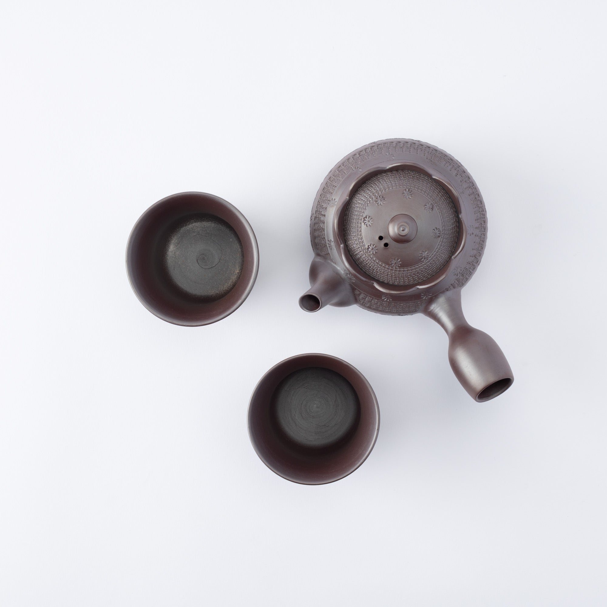 Floral Carving Japanese Tea Set