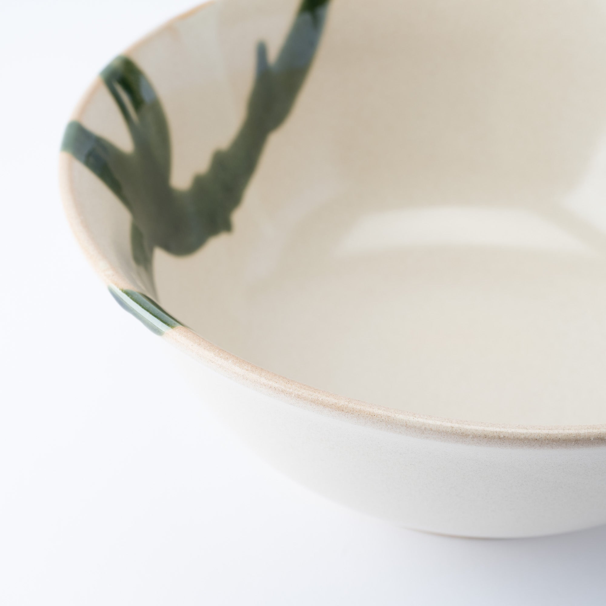 Olive Stroke Beige Ramen Bowl 8.9 IN