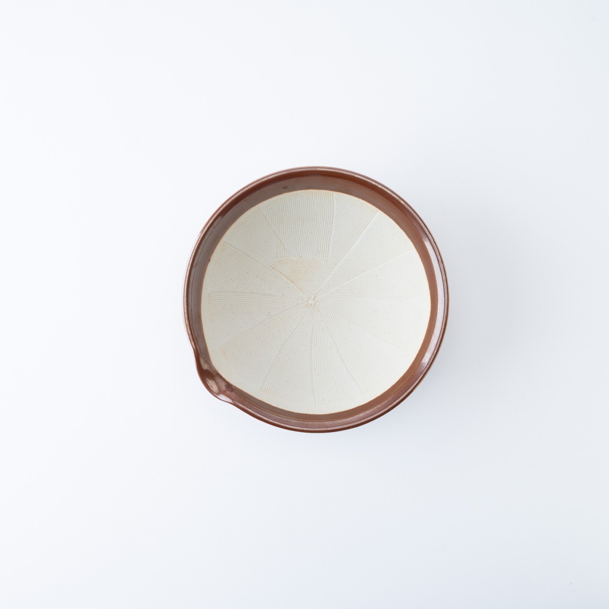 Dark Brown Mortar with Spout 7.1 In