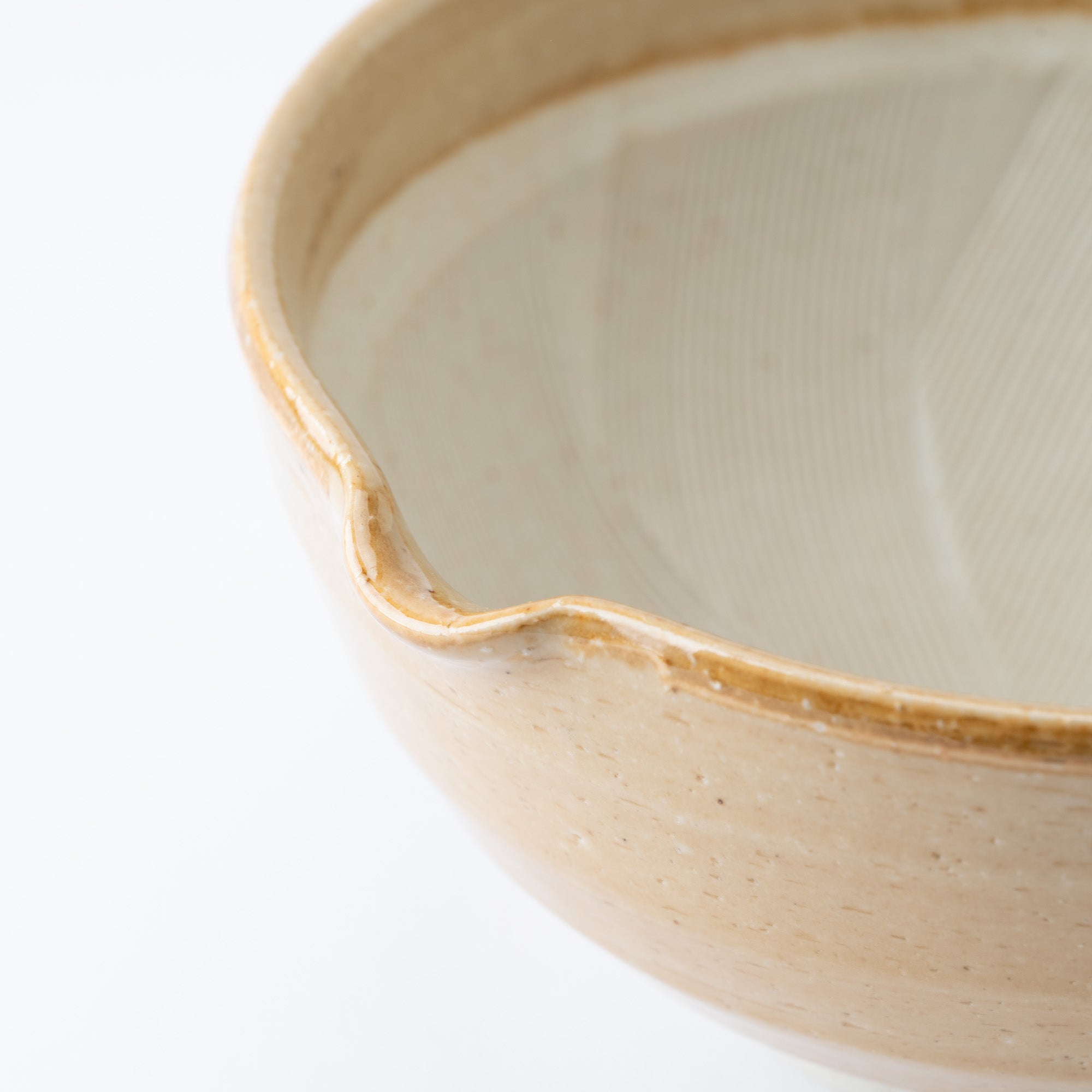 Light Brown Deep Mortar with Spout 7.1 In