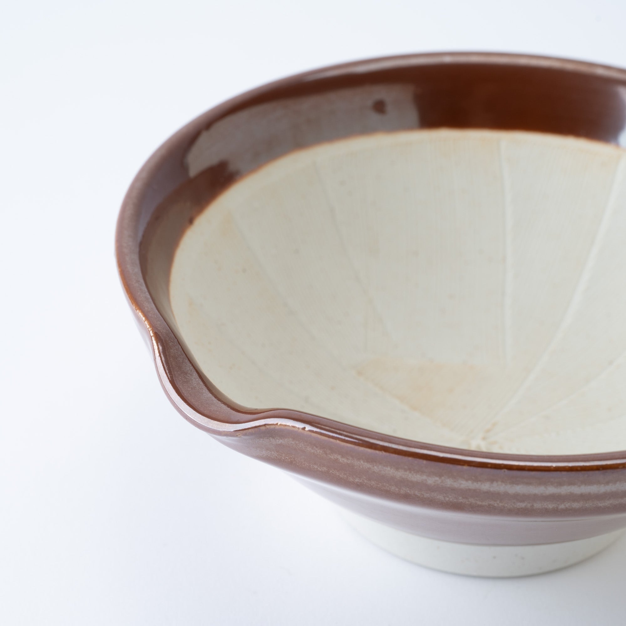 Dark Brown Mortar with Spout 7.1 In