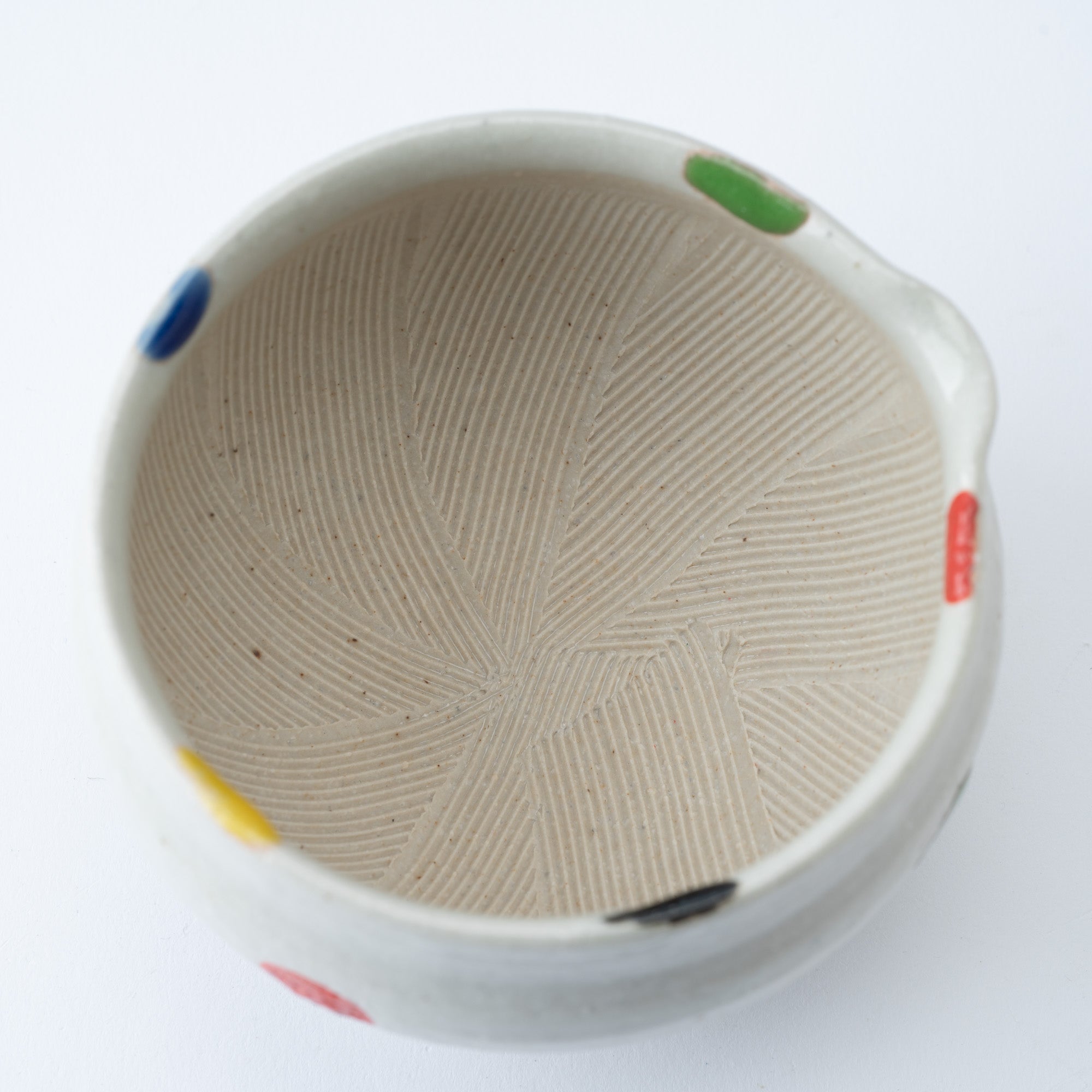 Polka Dot Round Mortar with Spout 3.9 In