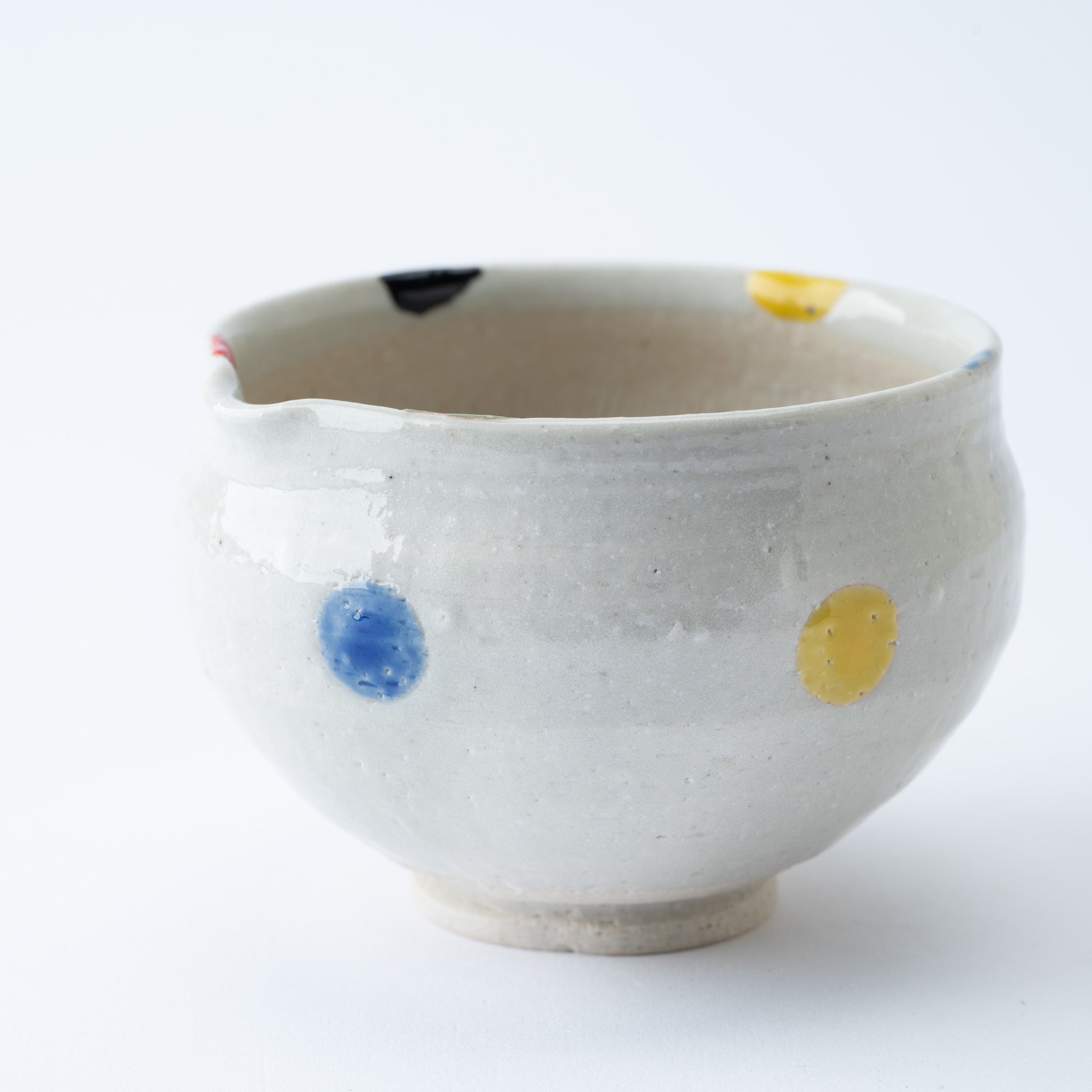 Polka Dot Round Mortar with Spout 3.9 In