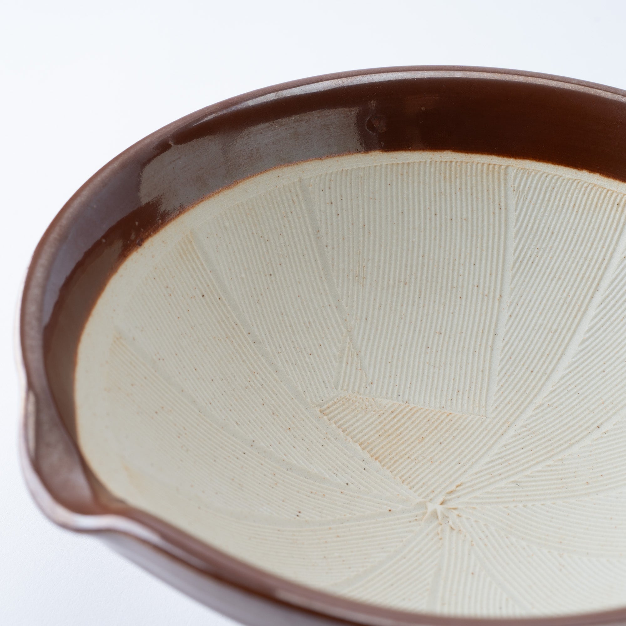 Dark Brown Mortar with Spout 7.1 In