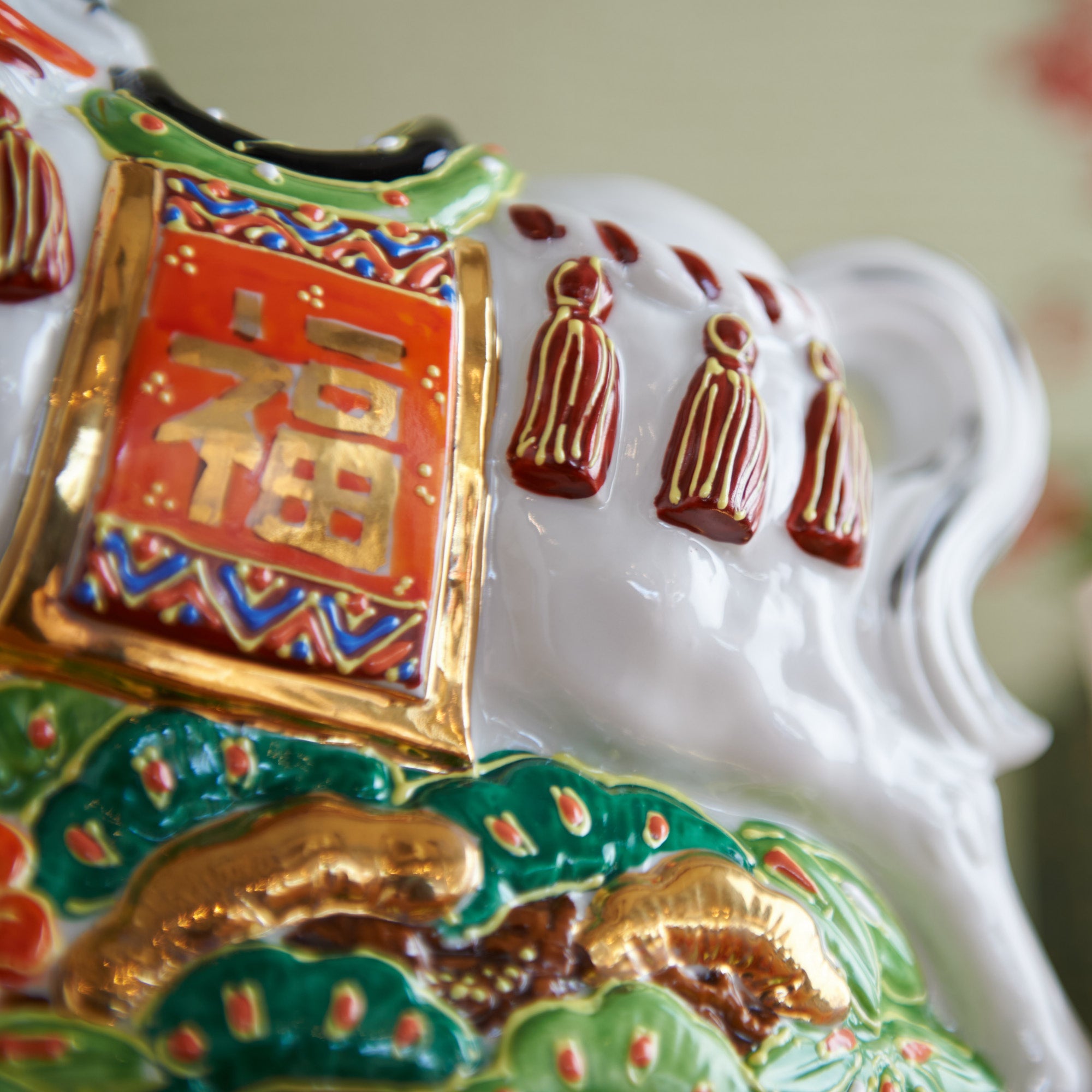 Horse with Pine, Bamboo and Plum Figurine