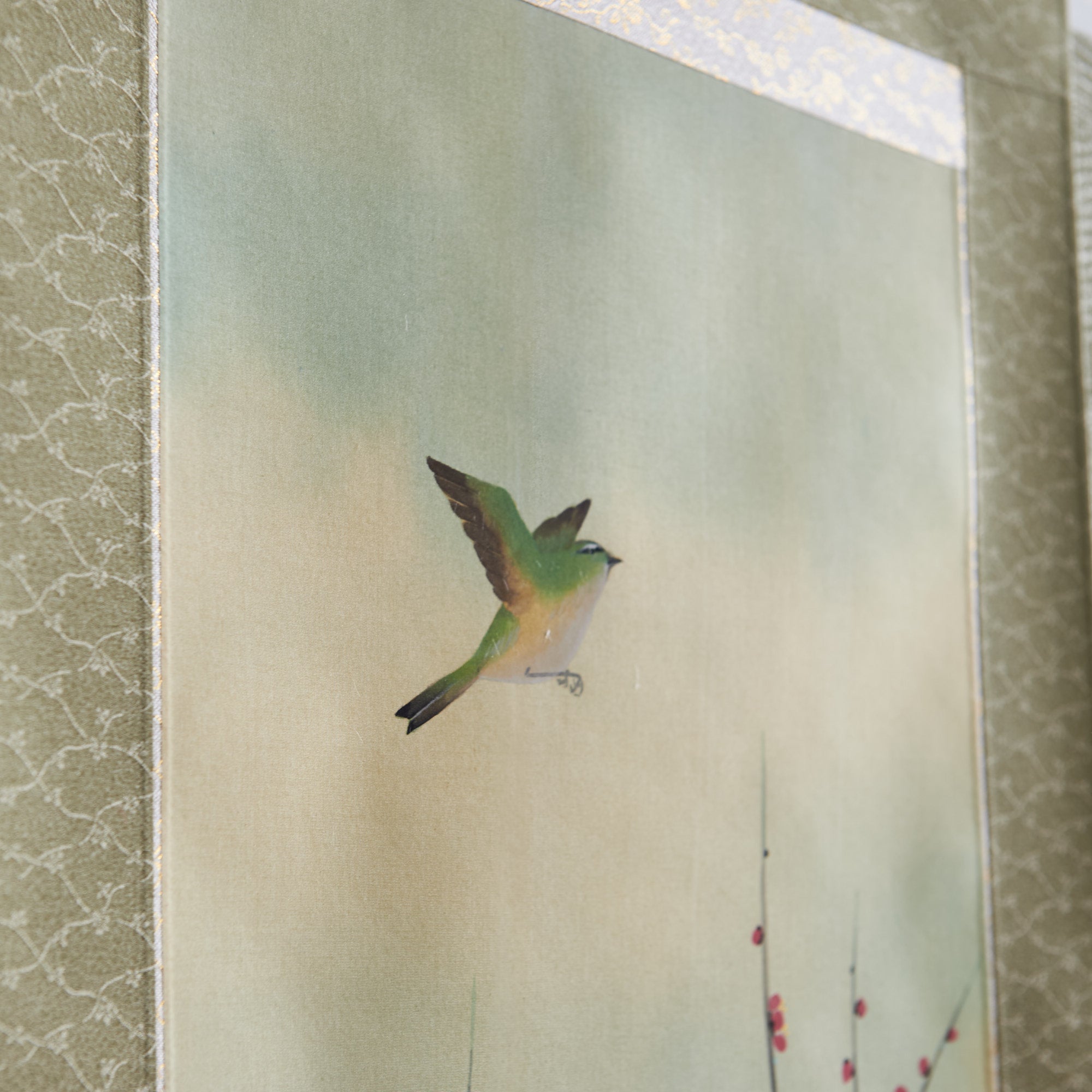 Warbler Among Plum Blossoms Kakejiku Hanging Scroll