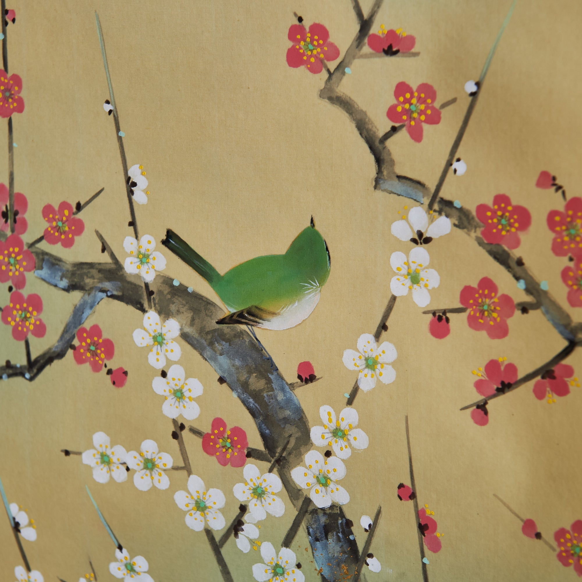 Warbler Among Plum Blossoms Kakejiku Hanging Scroll