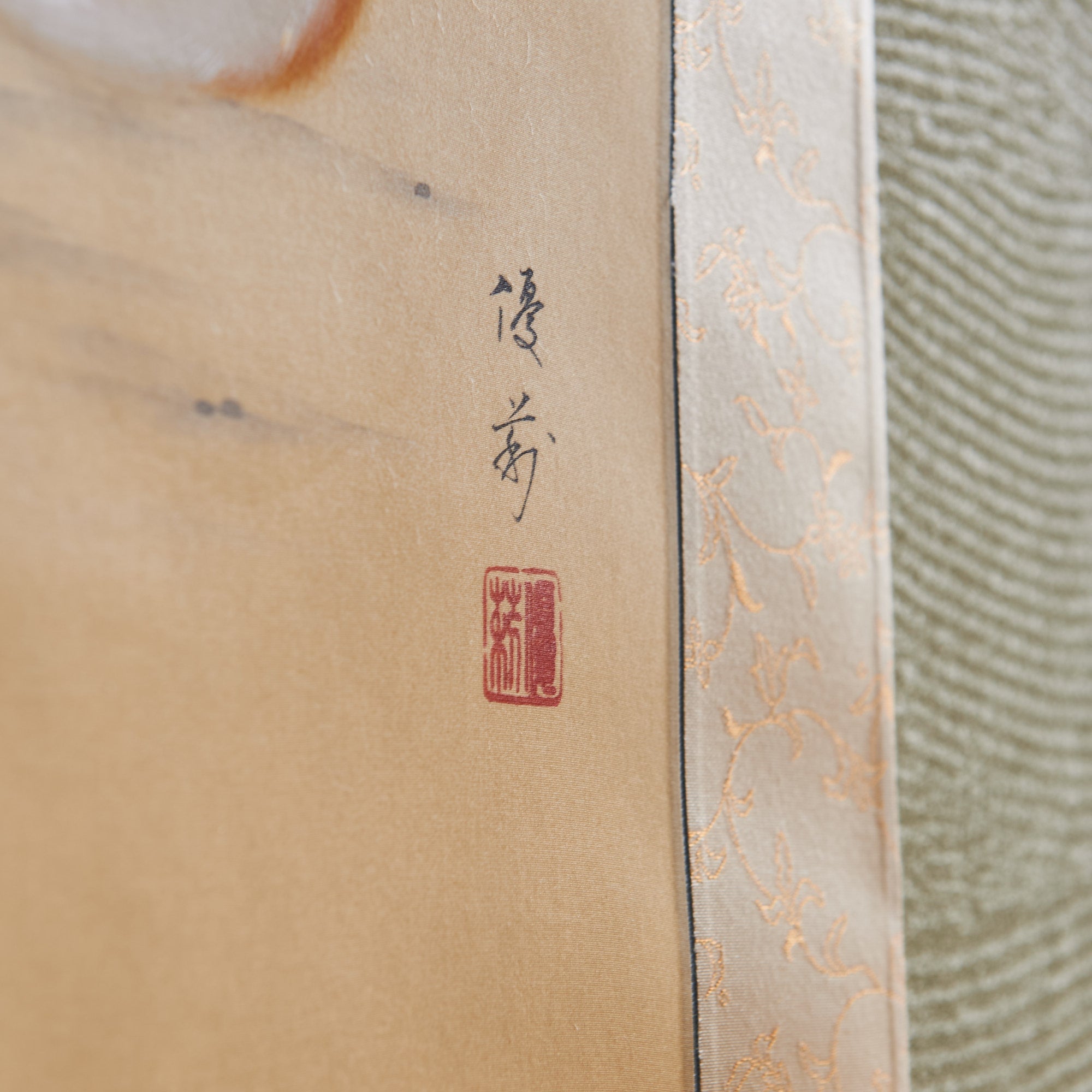 Cat and Butterfly Kakejiku Hanging Scroll