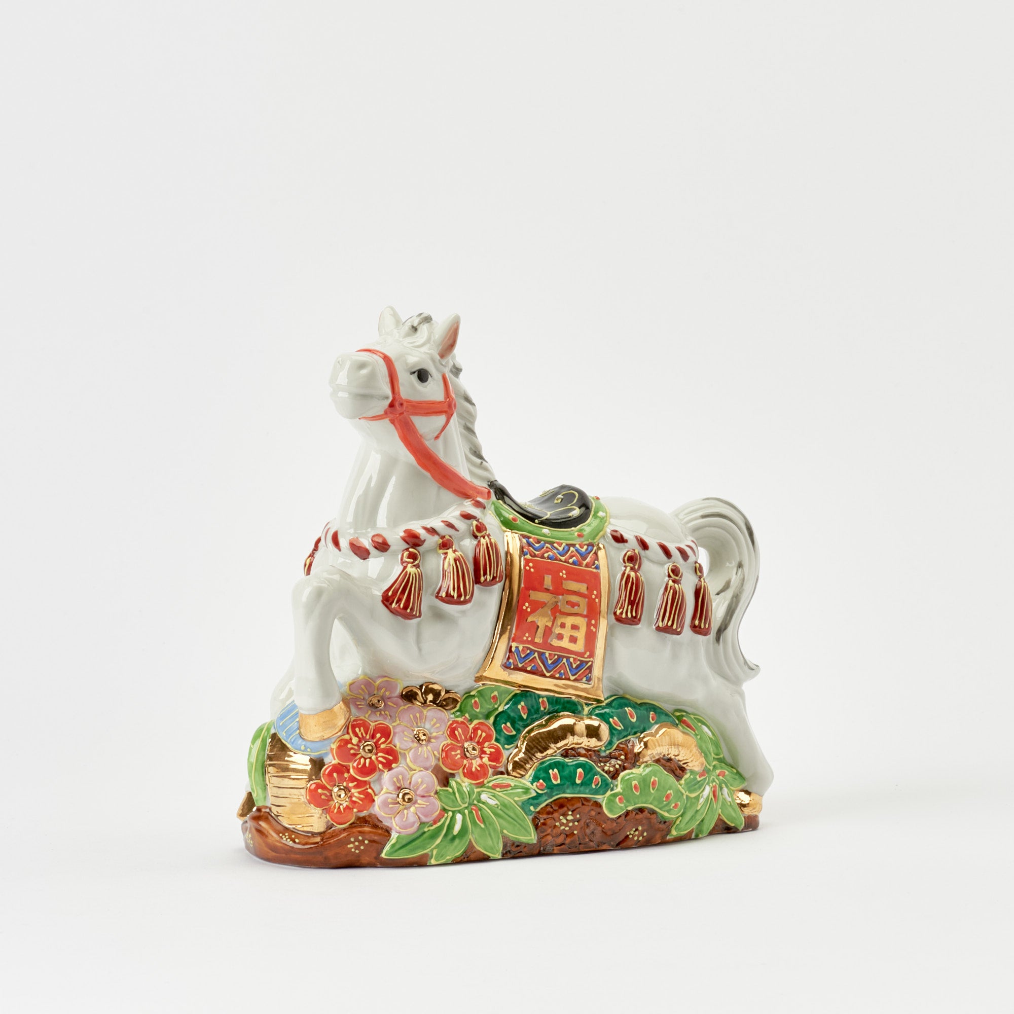 Horse with Pine, Bamboo and Plum Figurine