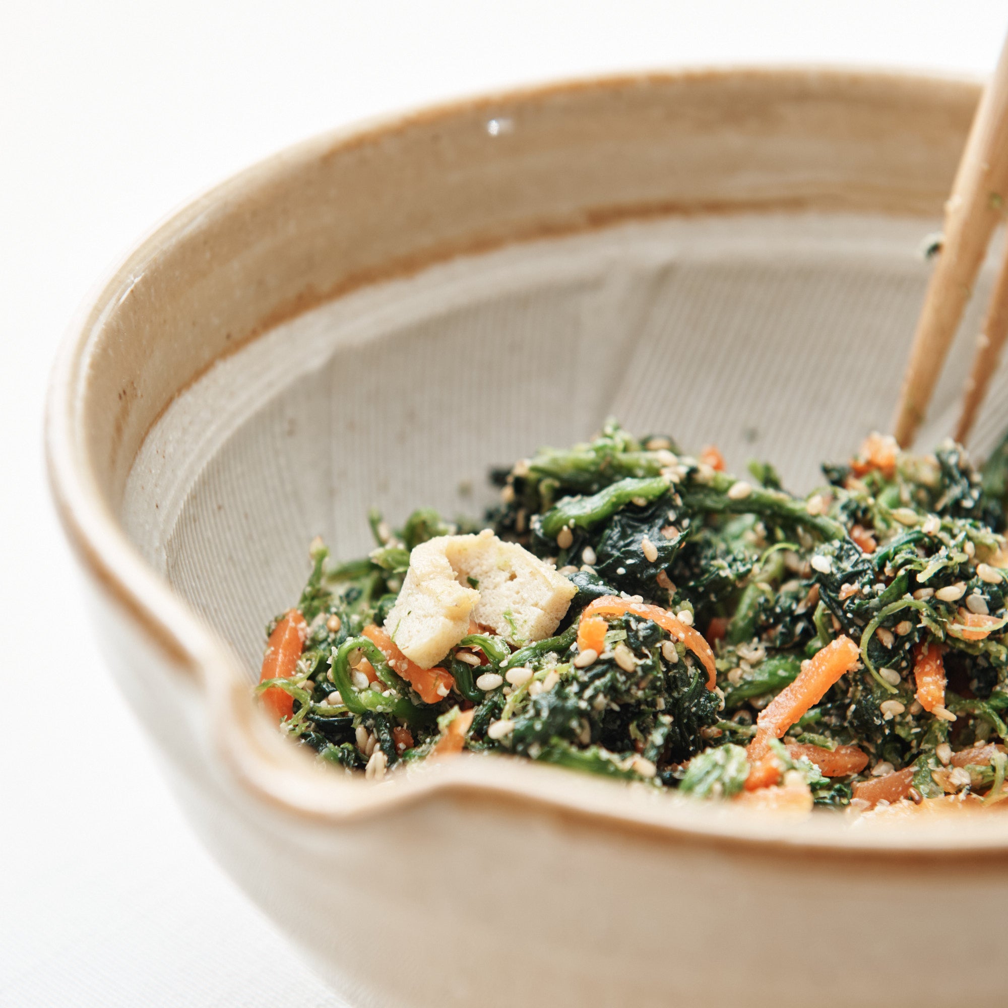 Light Brown Deep Mortar with Spout 7.1 In