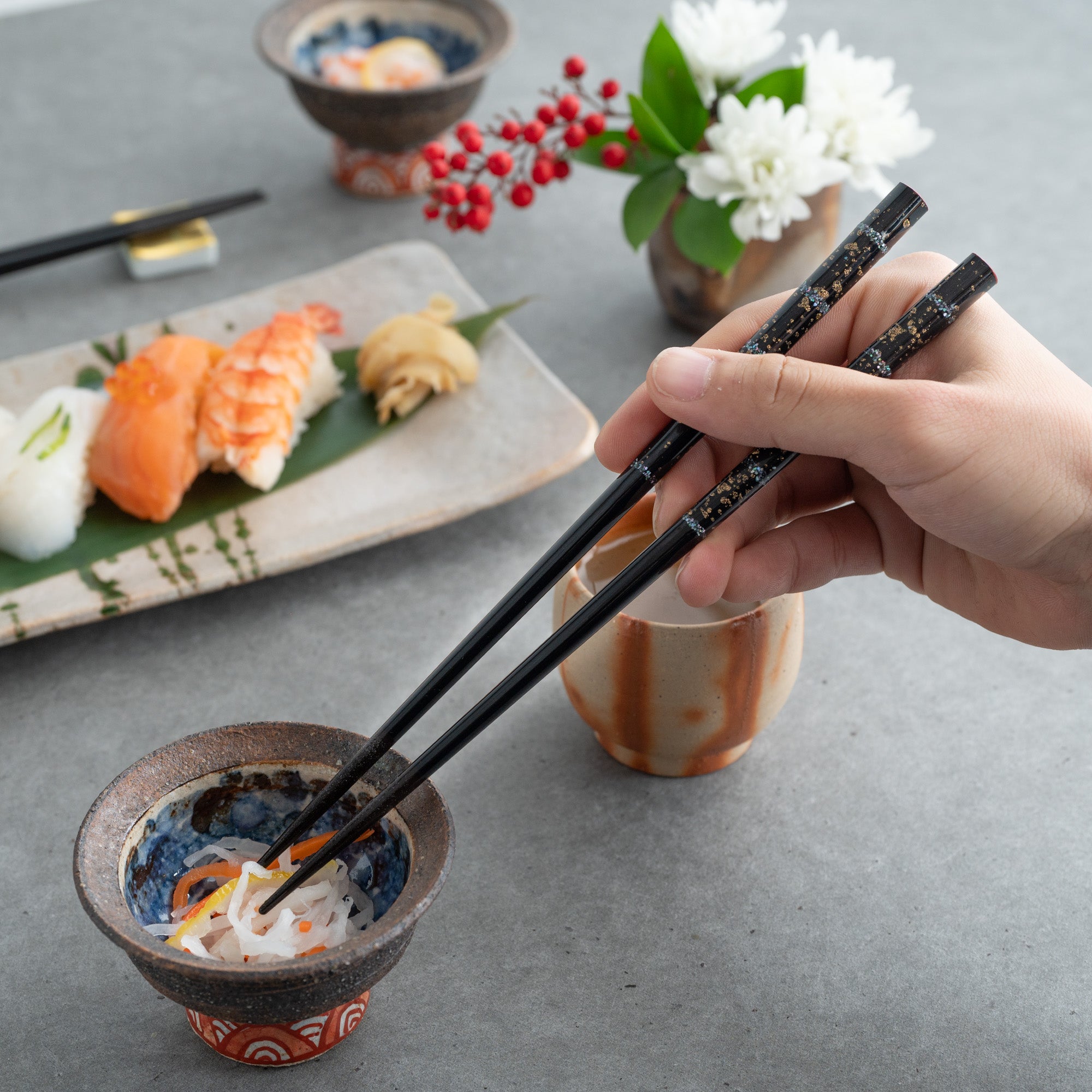 Starlit Shell Inlay Chopsticks Pair Set