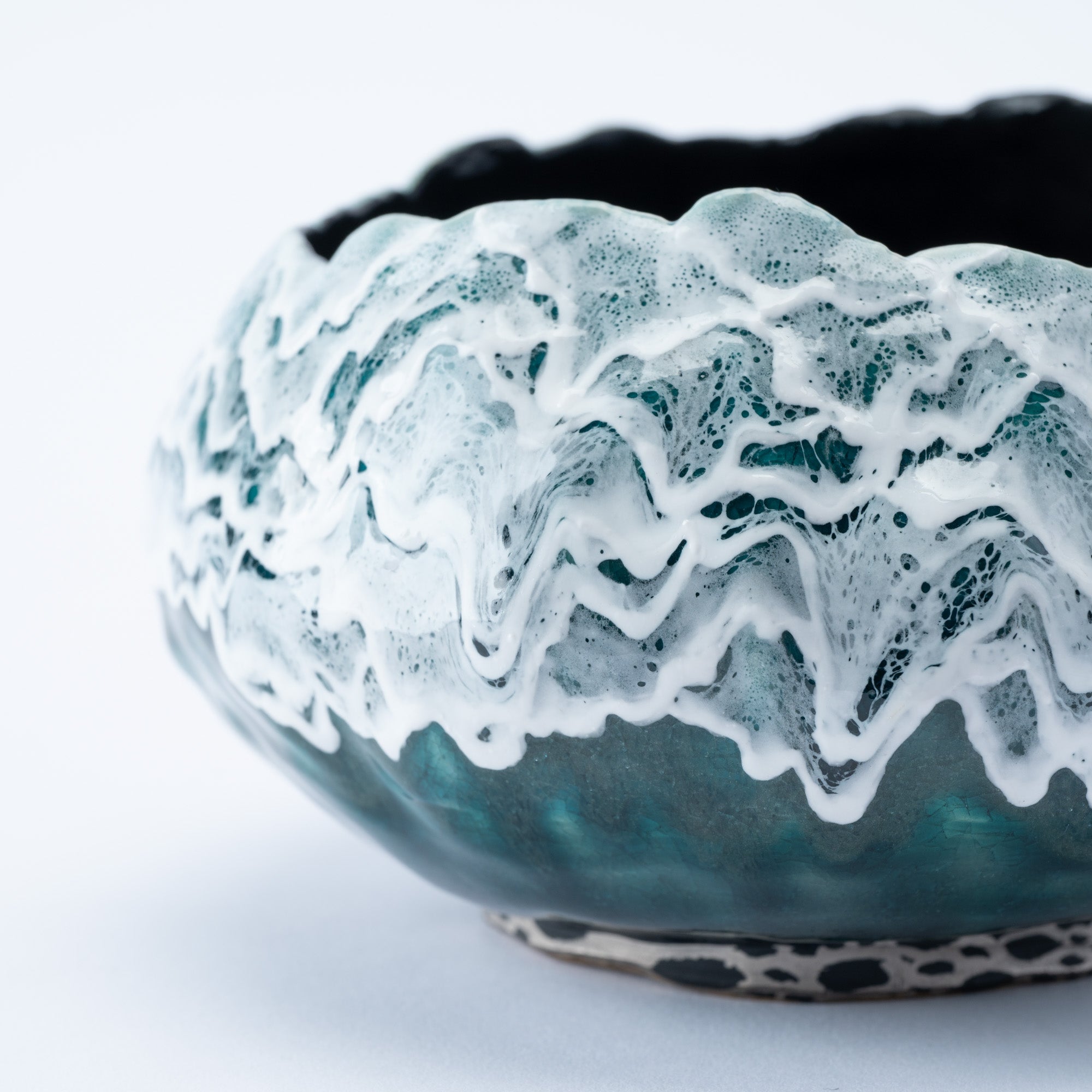 Sazameku Cascade Round Japanese Flower Vase　