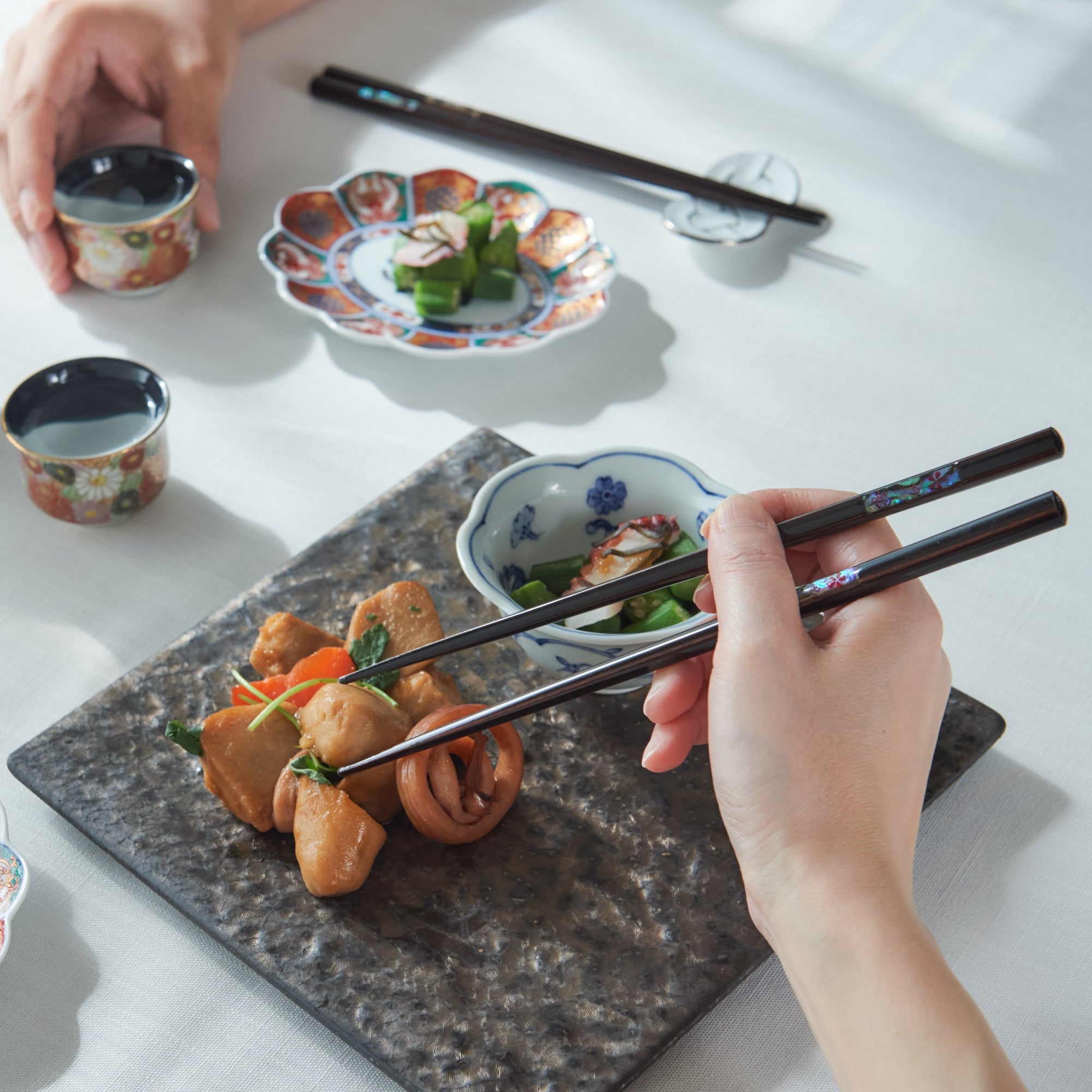 Blooming Sakura Shell Inlay Chopsticks Pair Set