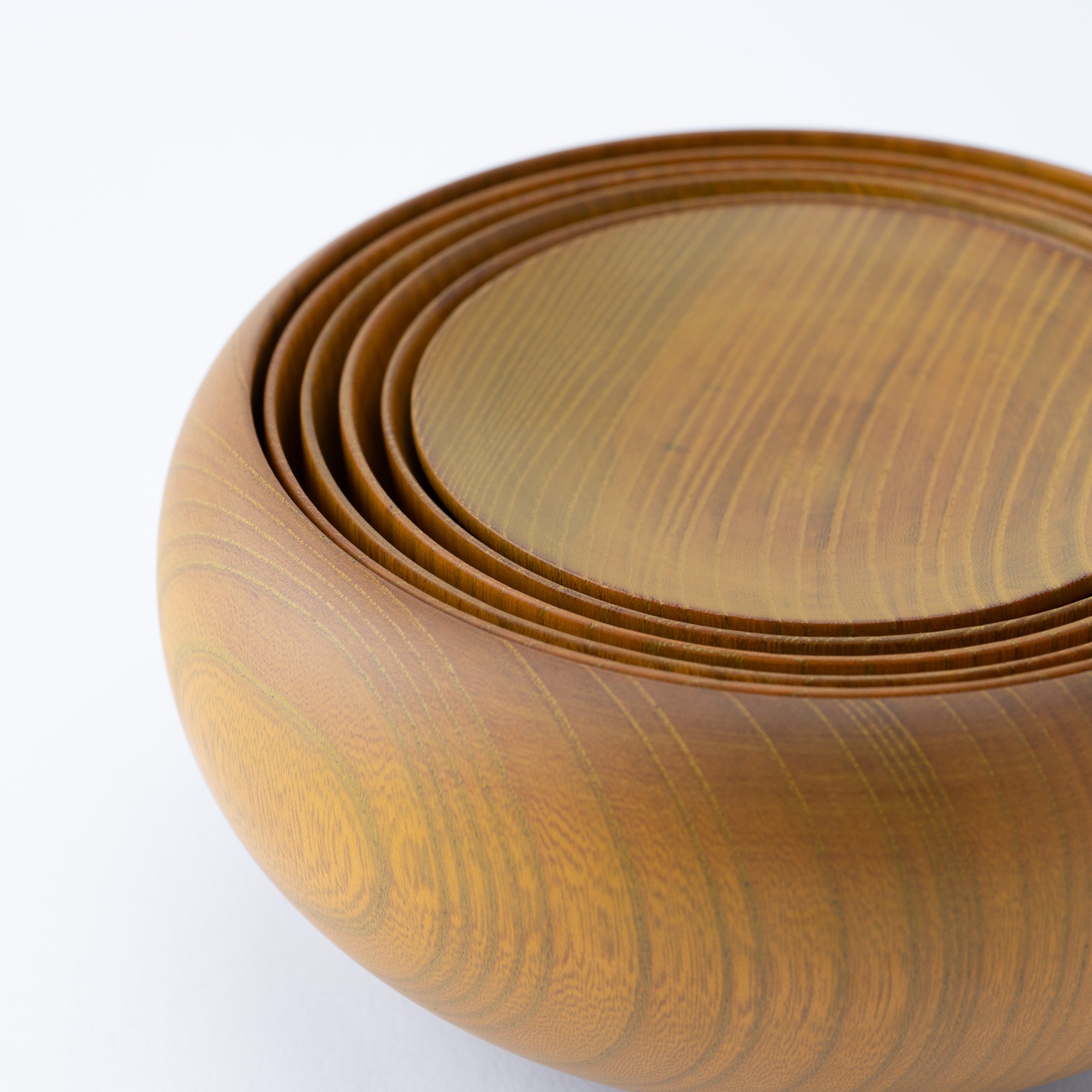 Yellow Matte Wipe-Lacquer Finish Oryoki Bowl Set